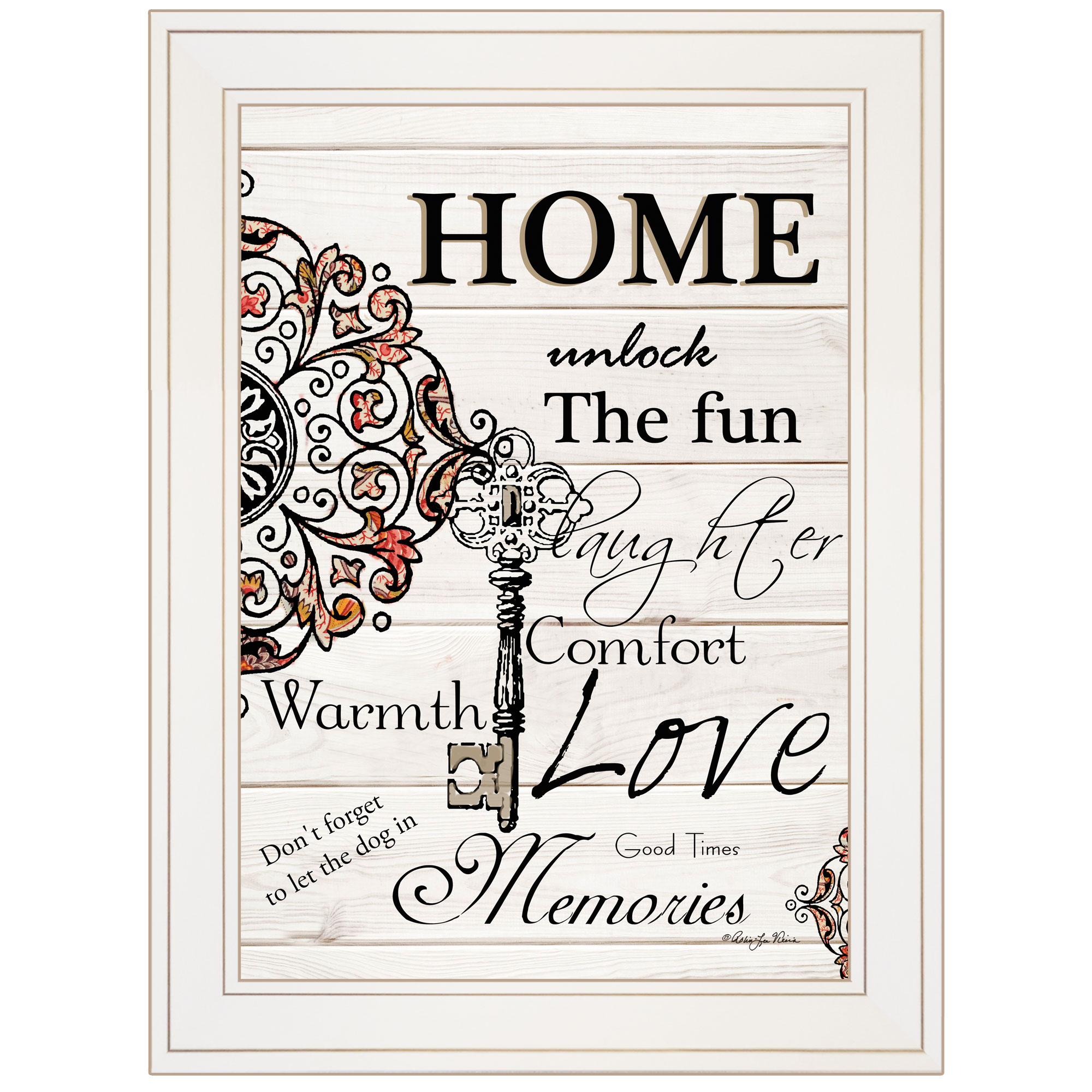 "Home / Laughter" by Robin-Lee Vieira, Ready to Hang Framed Print, White Frame