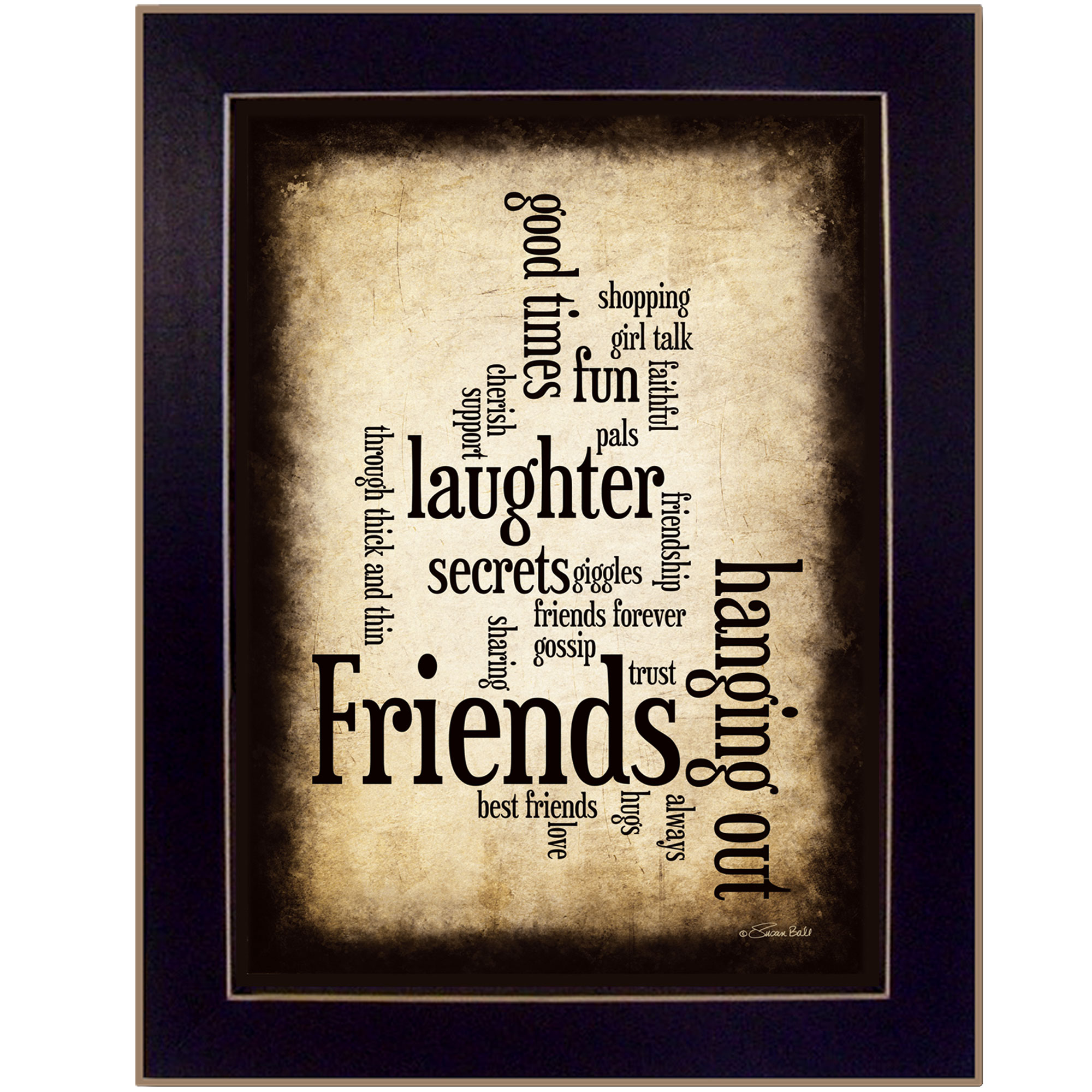 "Friends" By Susan Boyle, Printed Wall Art, Ready To Hang Framed Poster, Black Frame