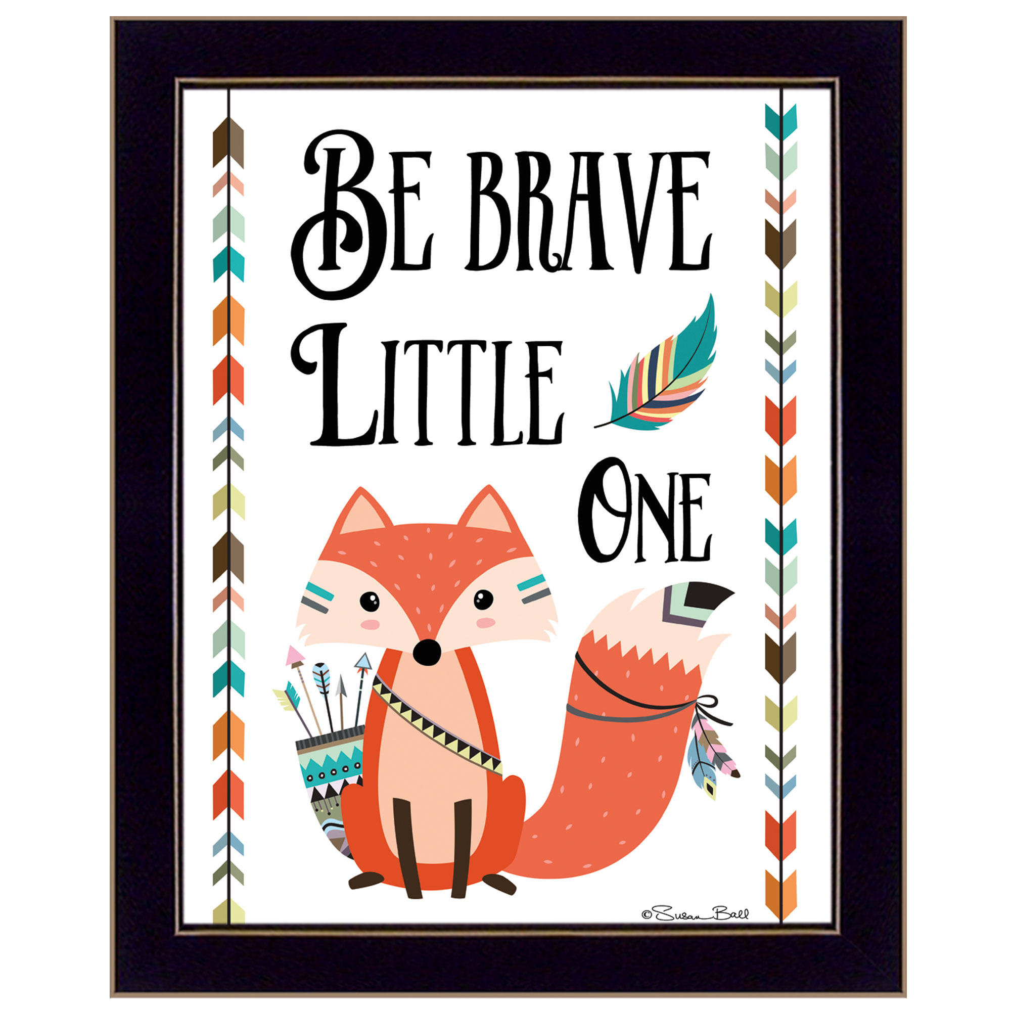 "Be Brave Little One" By Susan Boyer, Printed Wall Art, Ready To Hang Framed Poster, Black Frame