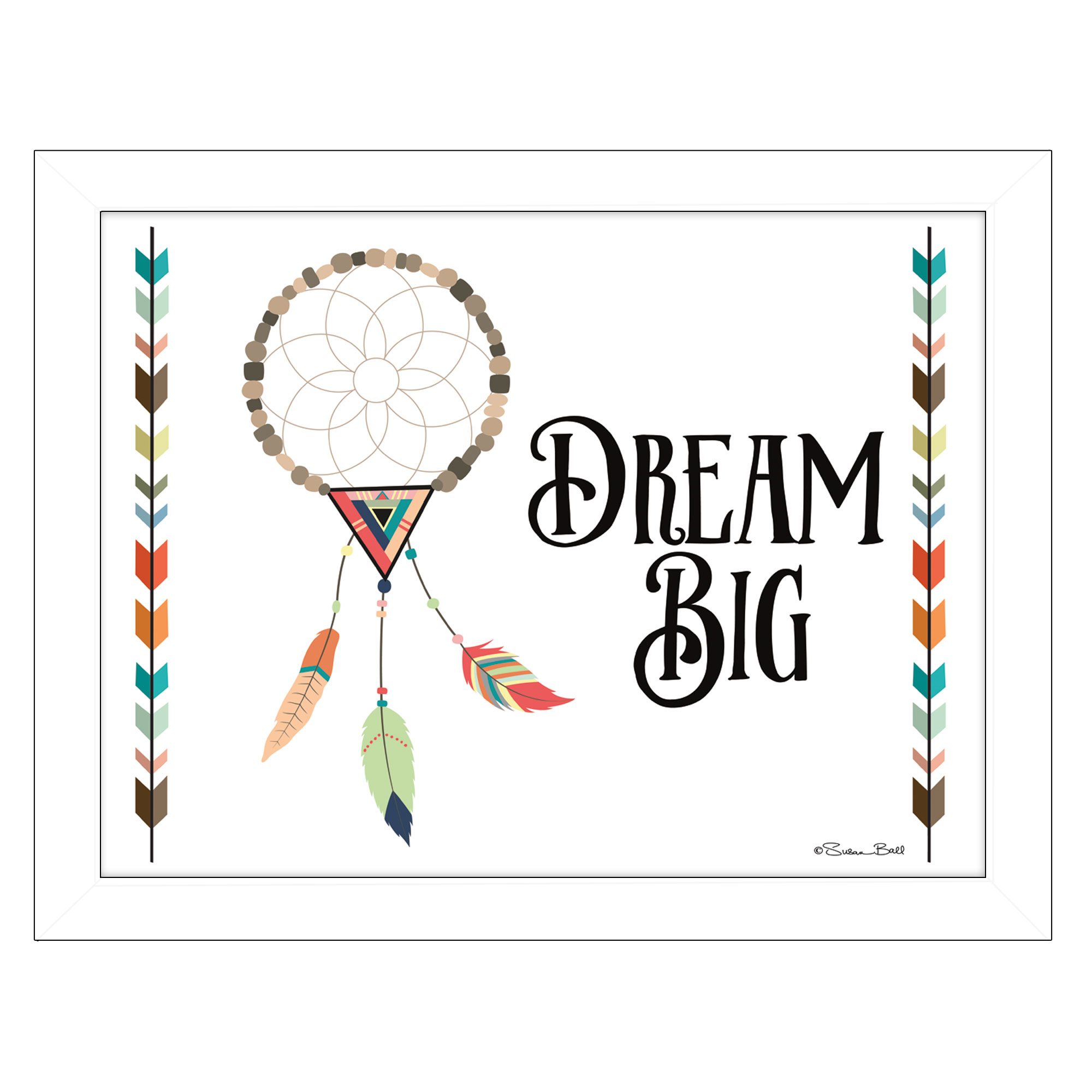 "Dream Big" By Susan Boyer, Printed Wall Art, Ready To Hang Framed Poster, White Frame