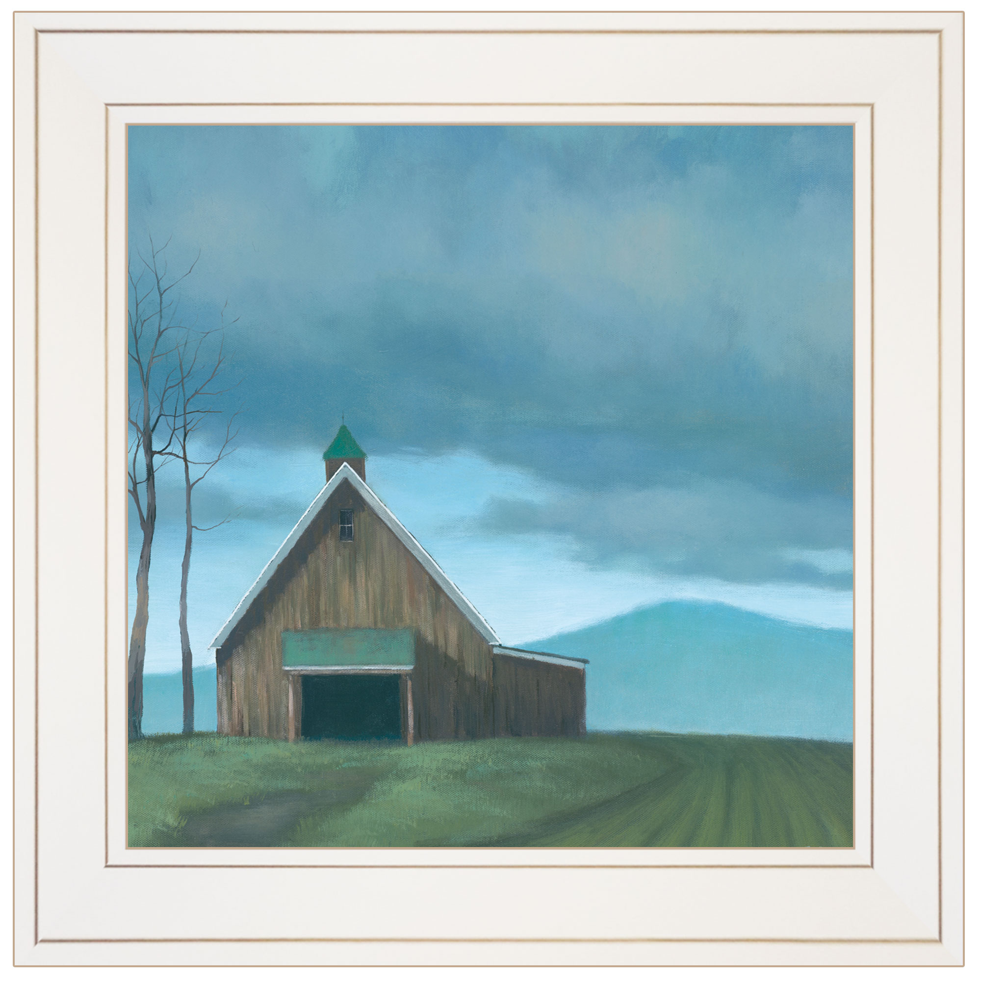 "Lonesome Barn" by Tim Gagnon, Ready to Hang Framed print, White Frame