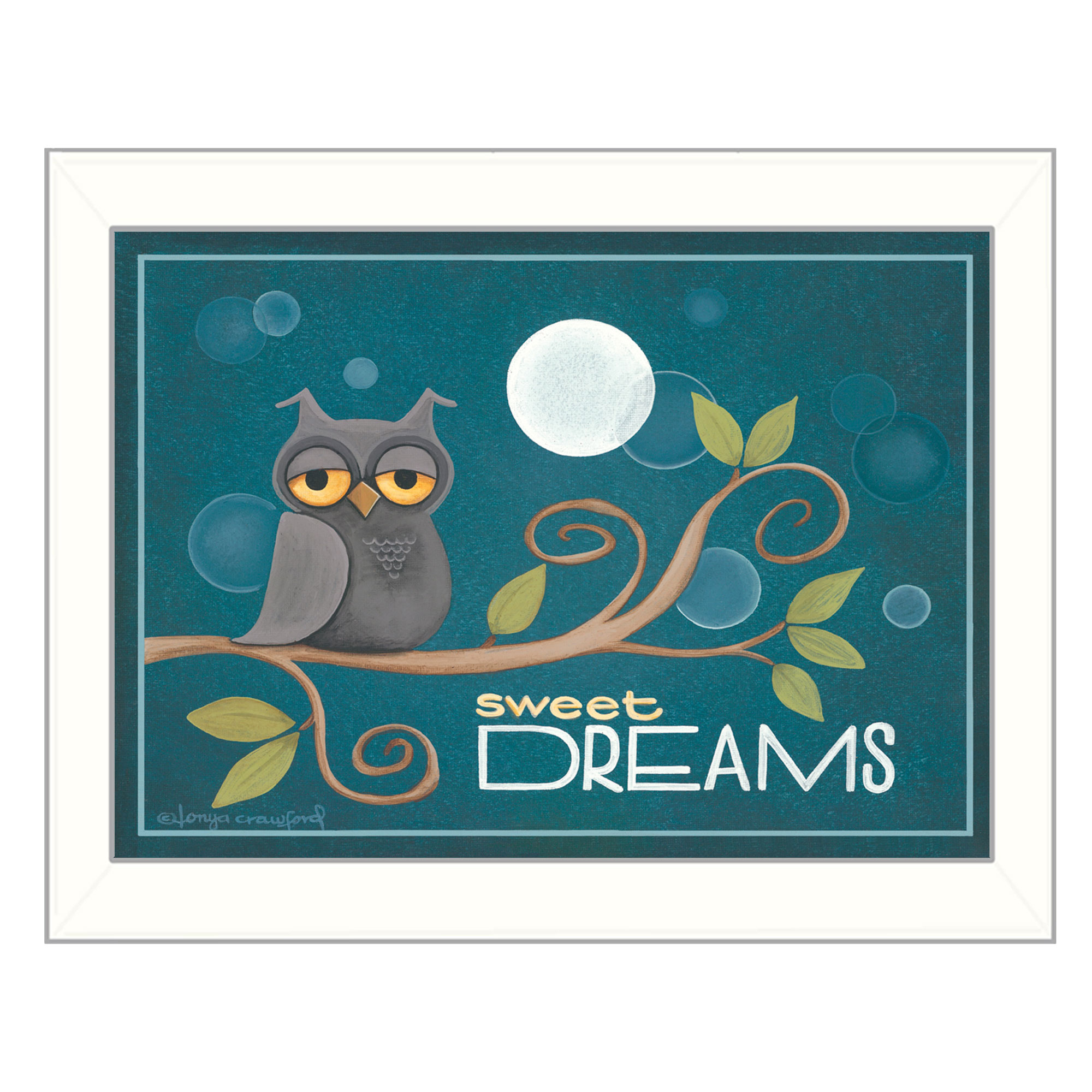 "Sweet Dreams" By Tonya Crawford, Printed Wall Art, Ready To Hang Framed Poster, White Frame