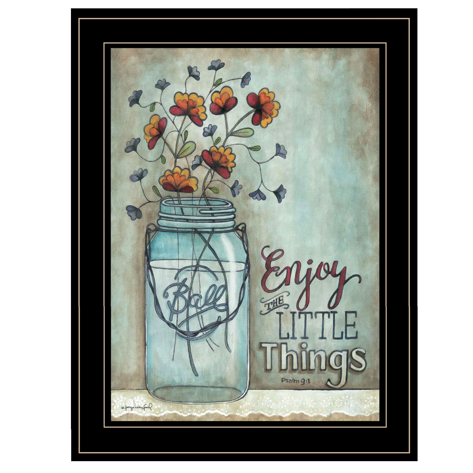 "Enjoy the Little Things" by Tonya Crawford, Ready to Hang Framed Print, Black Frame