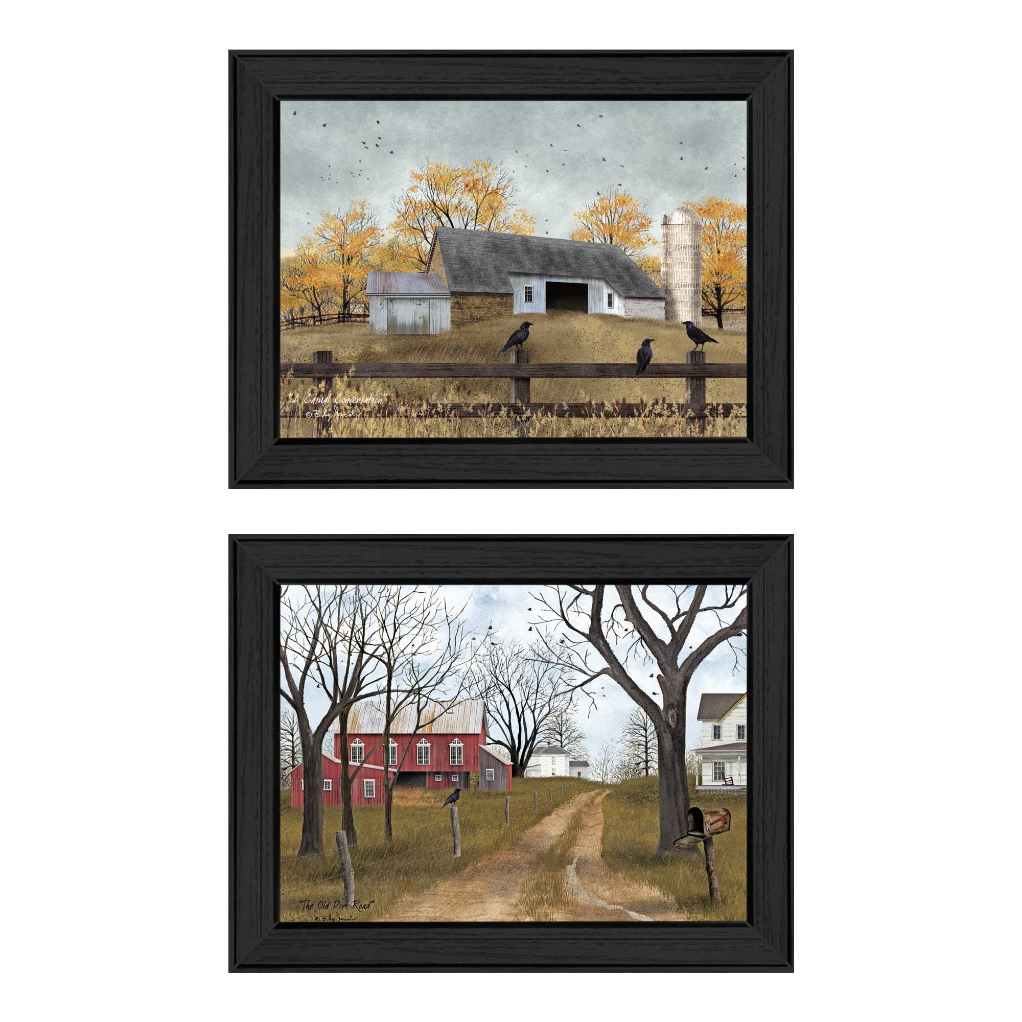 Trendy Decor 4U "Country Roads" Framed Wall Art, Modern Home Decor Framed Print for Living Room, Bedroom & Farmhouse Wall Decoration by Billy Jacobs