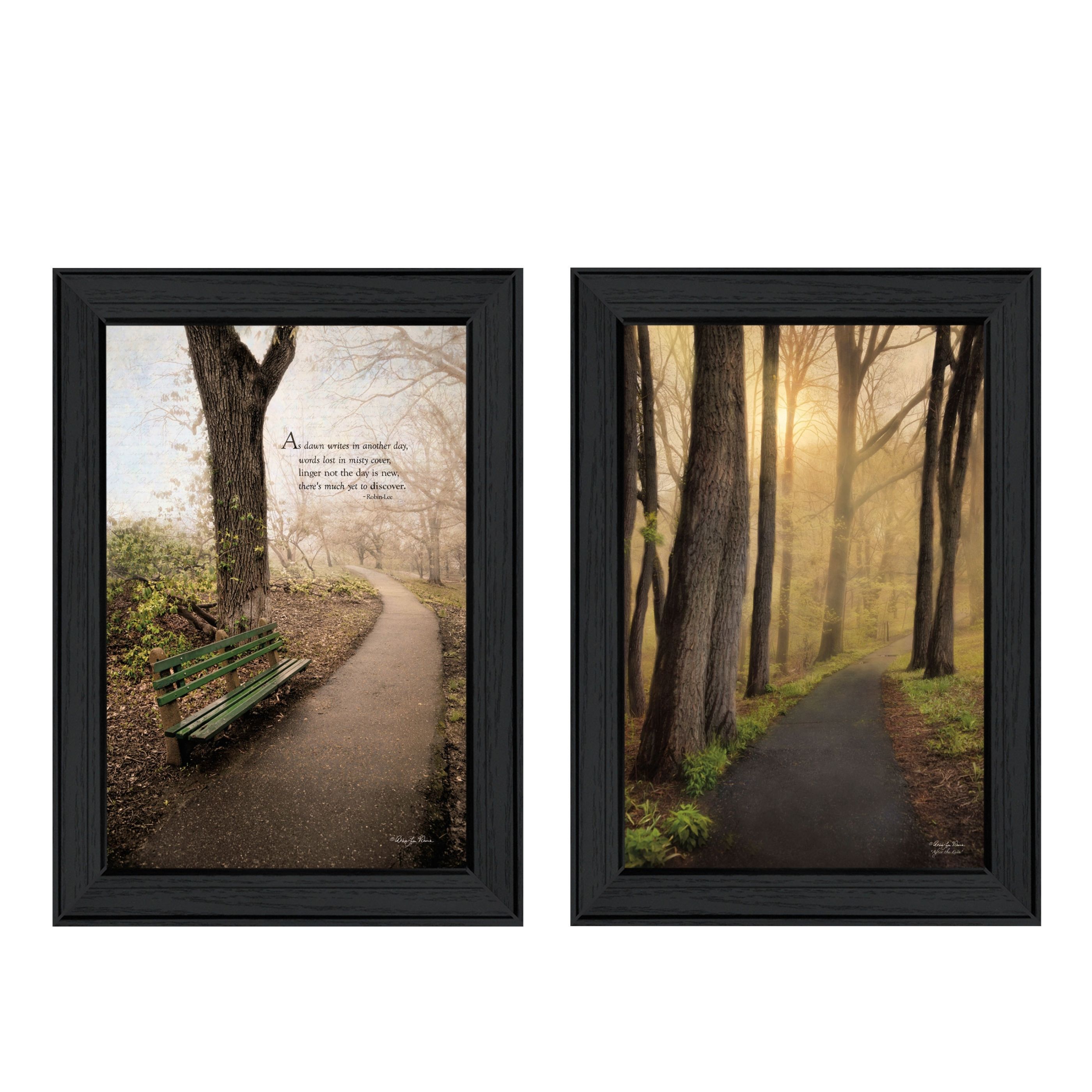 "After The Rain Collection" 2-Piece Vignette By Robin-Lee Vieira, Printed Wall Art, Ready To Hang Framed Poster, Black Frame