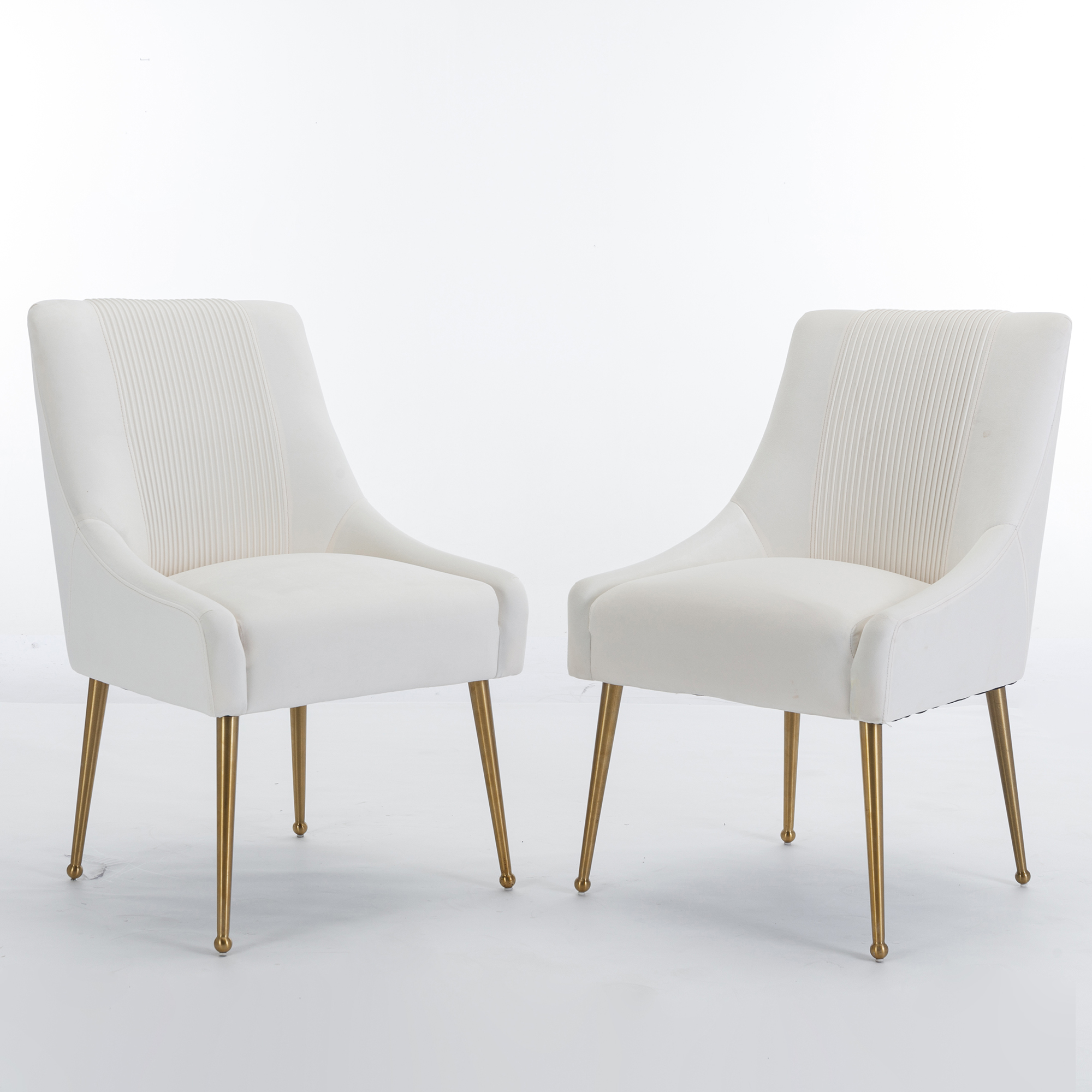 Velvet Dining Chair, Accent Side Chair With Adjustable Foot Nails, Set of 2