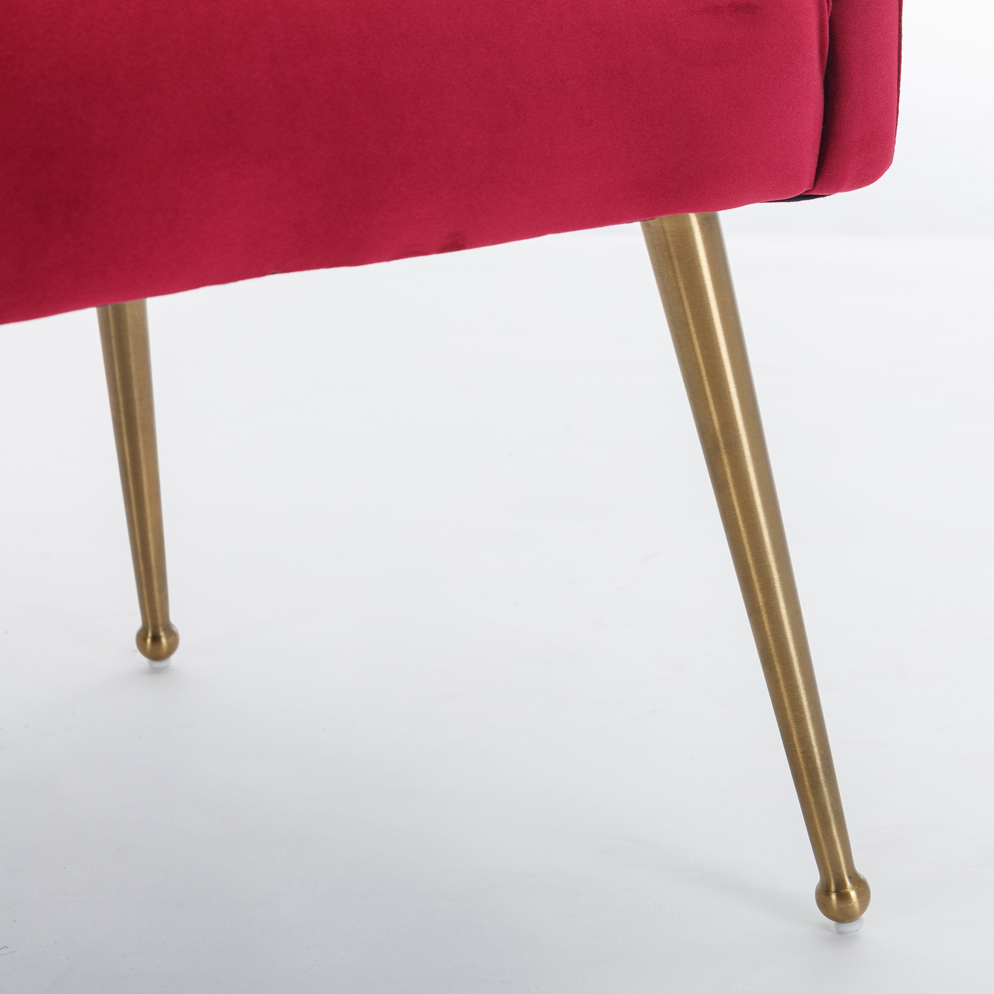 Velvet Dining Chair, Accent Side Chair With Adjustable Foot Nails, Set of 2