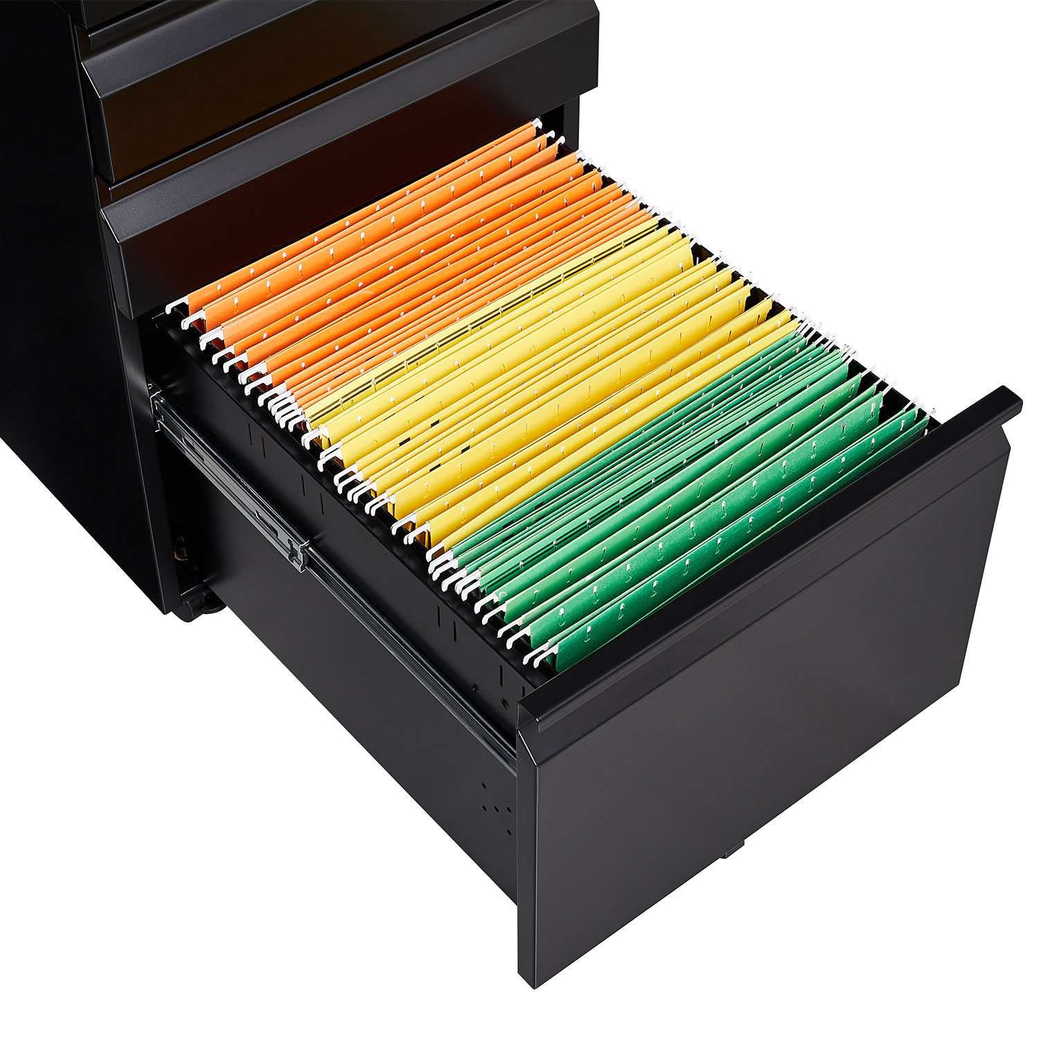 3 Drawer Mobile Locking File Cabinet, Rolling Filing Cabinet for Letter/A4 Size With 5 Wheels ,BLACK