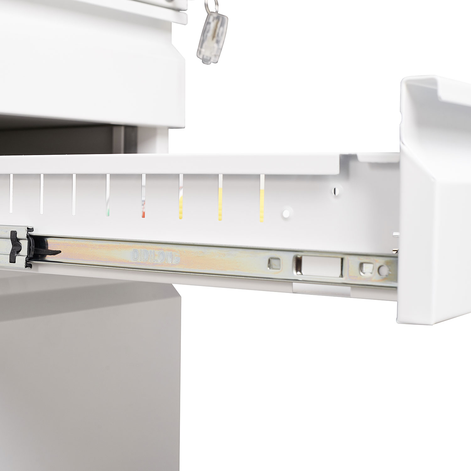 3 Drawer Mobile Locking File Cabinet, Rolling Filing Cabinet for Letter/A4 Size With 5 Wheels ,WHITE