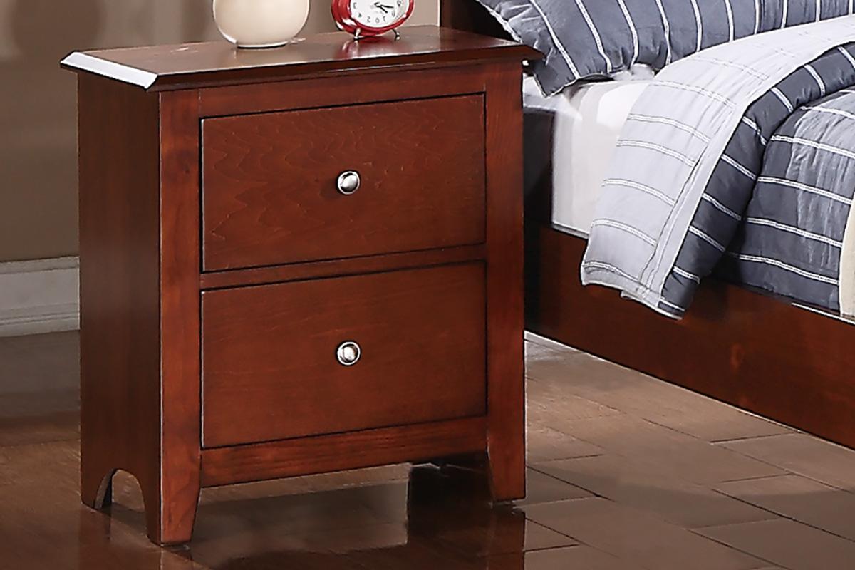 Bedroom Nightstand Cherry Color Wooden 2 Drawers Table Bed Side Table-Boyel Living