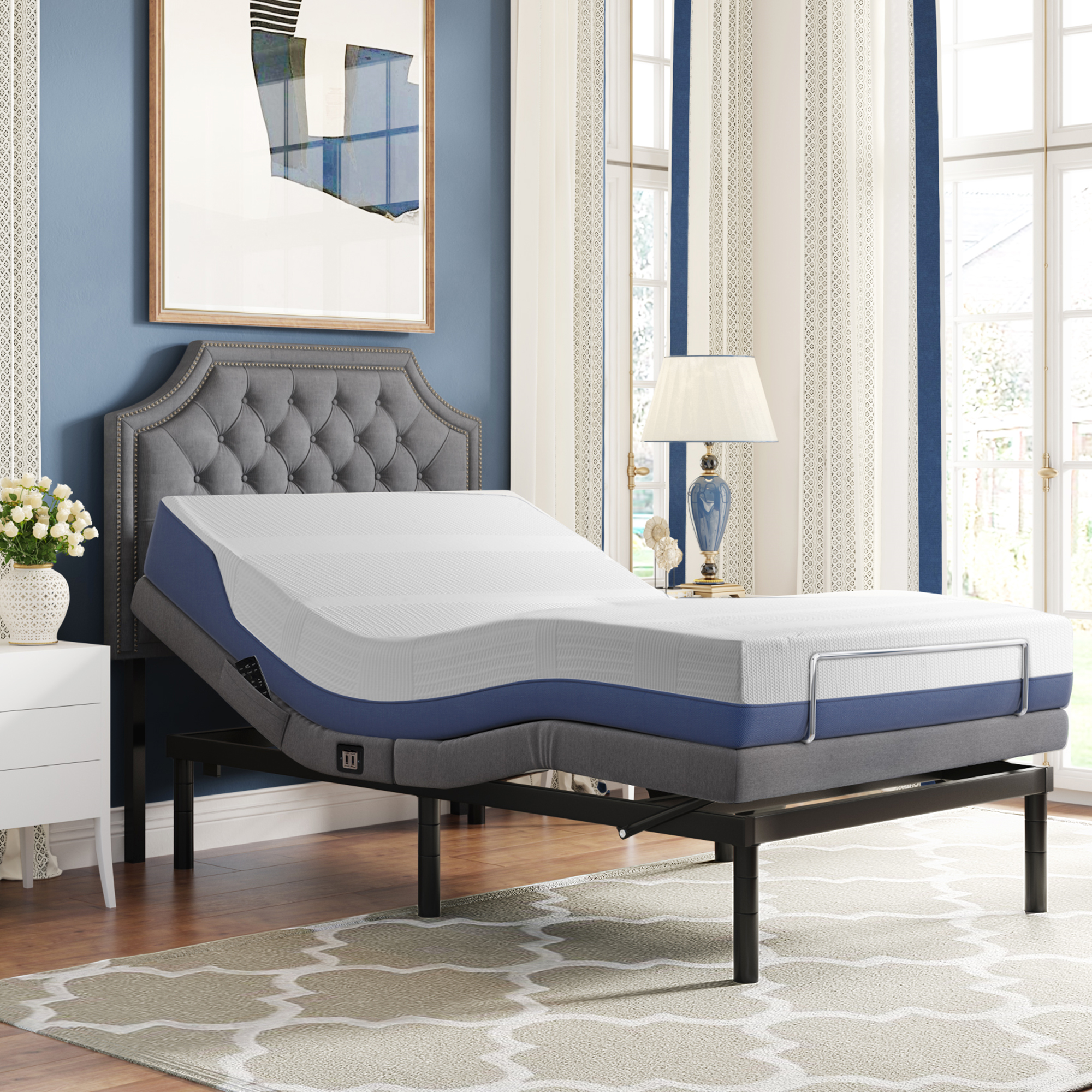 adjustable vibrating bed frame