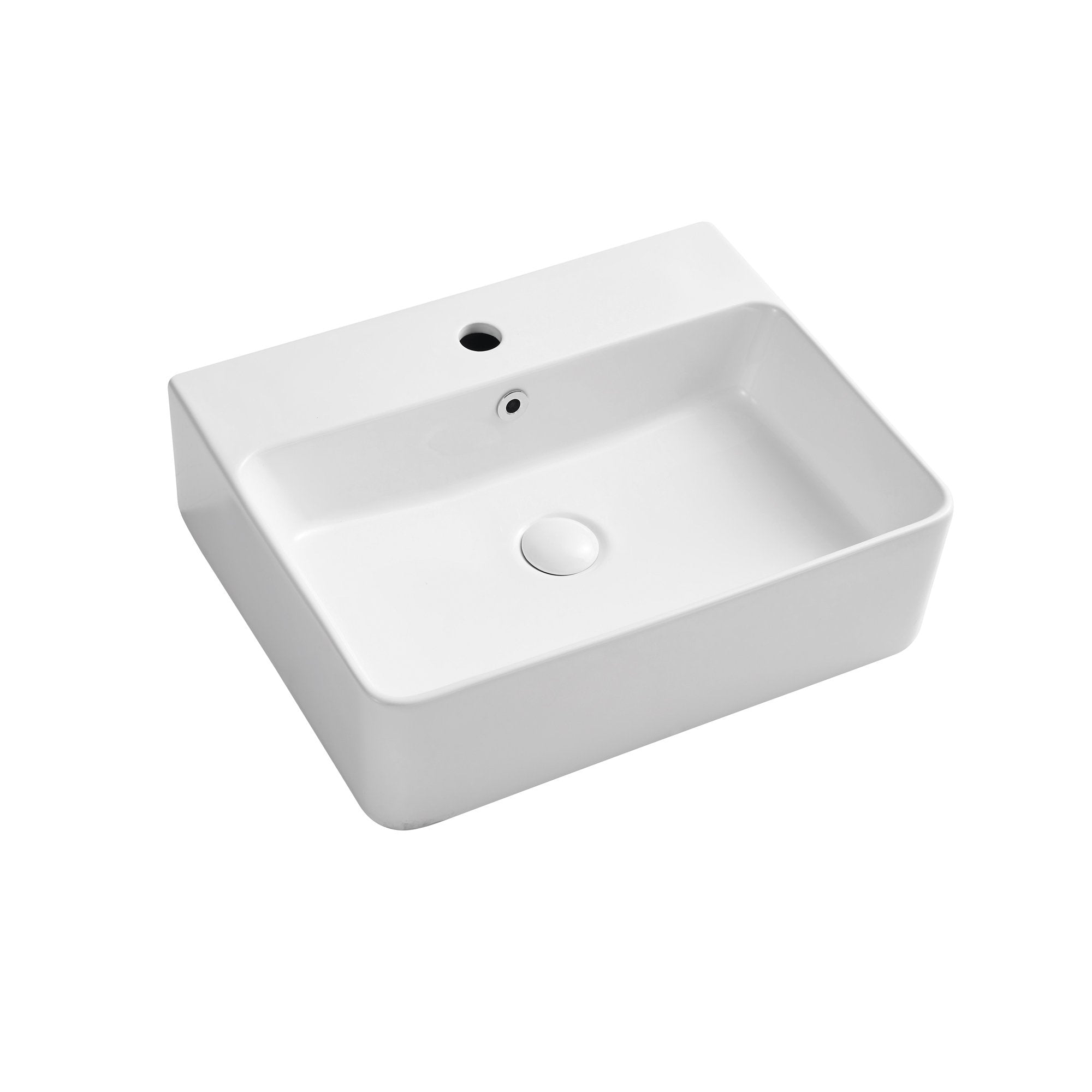 Ceramic Rectangular Wall-mounted White Bathroom Sink Art Basin-Boyel Living