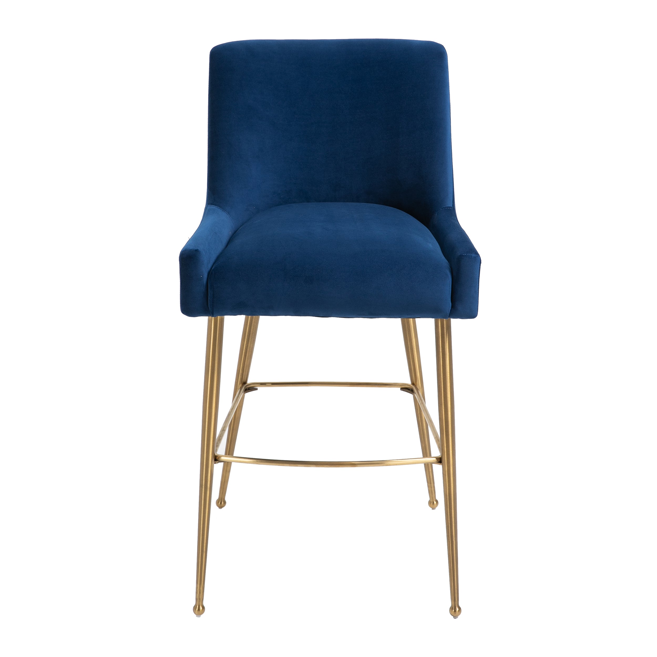 Counter & Bar Stool with Back, Golden Brushed Legs (Set of 2)-Boyel Living