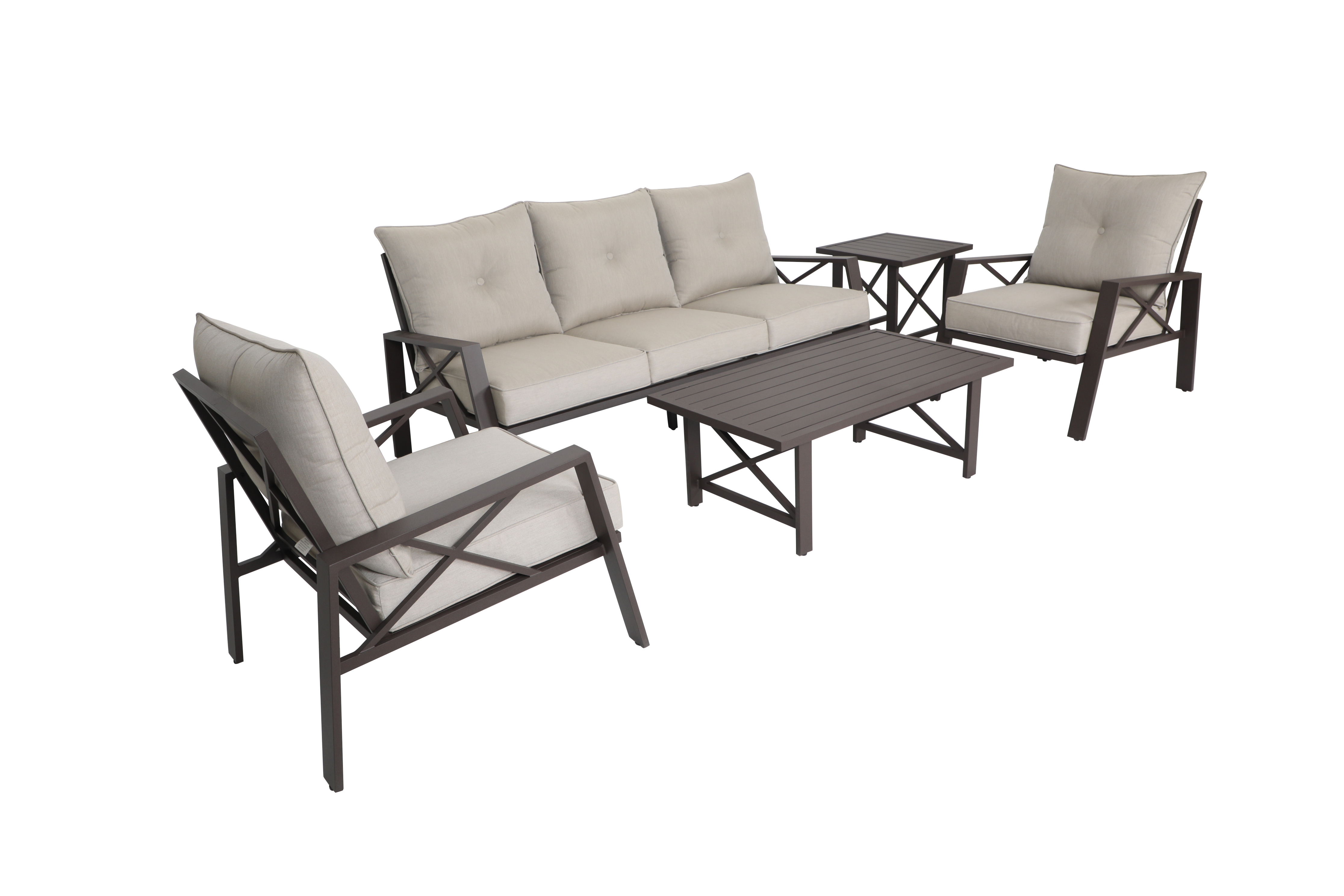 Modern Muse 5 pcs Aluminum Patio Sofa set with Cushion,KD-Boyel Living