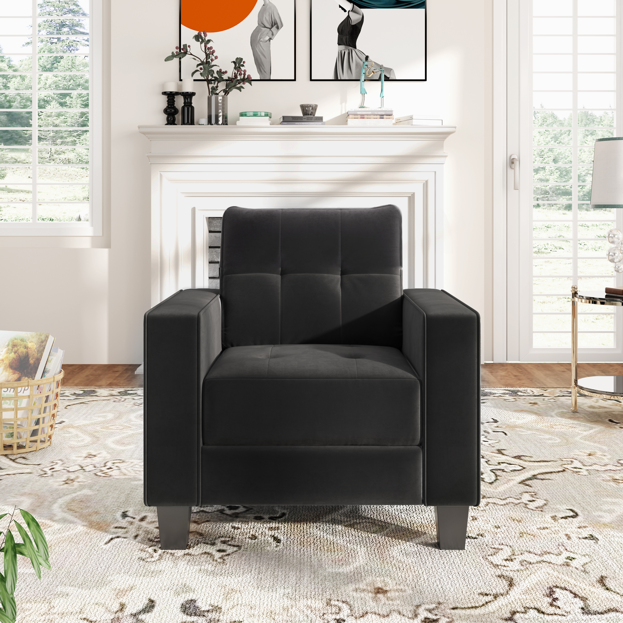 Orisfur. Comfortable Armchair Modern Sofa Couch for Home Living Room Bedroom (1-seat)-Boyel Living
