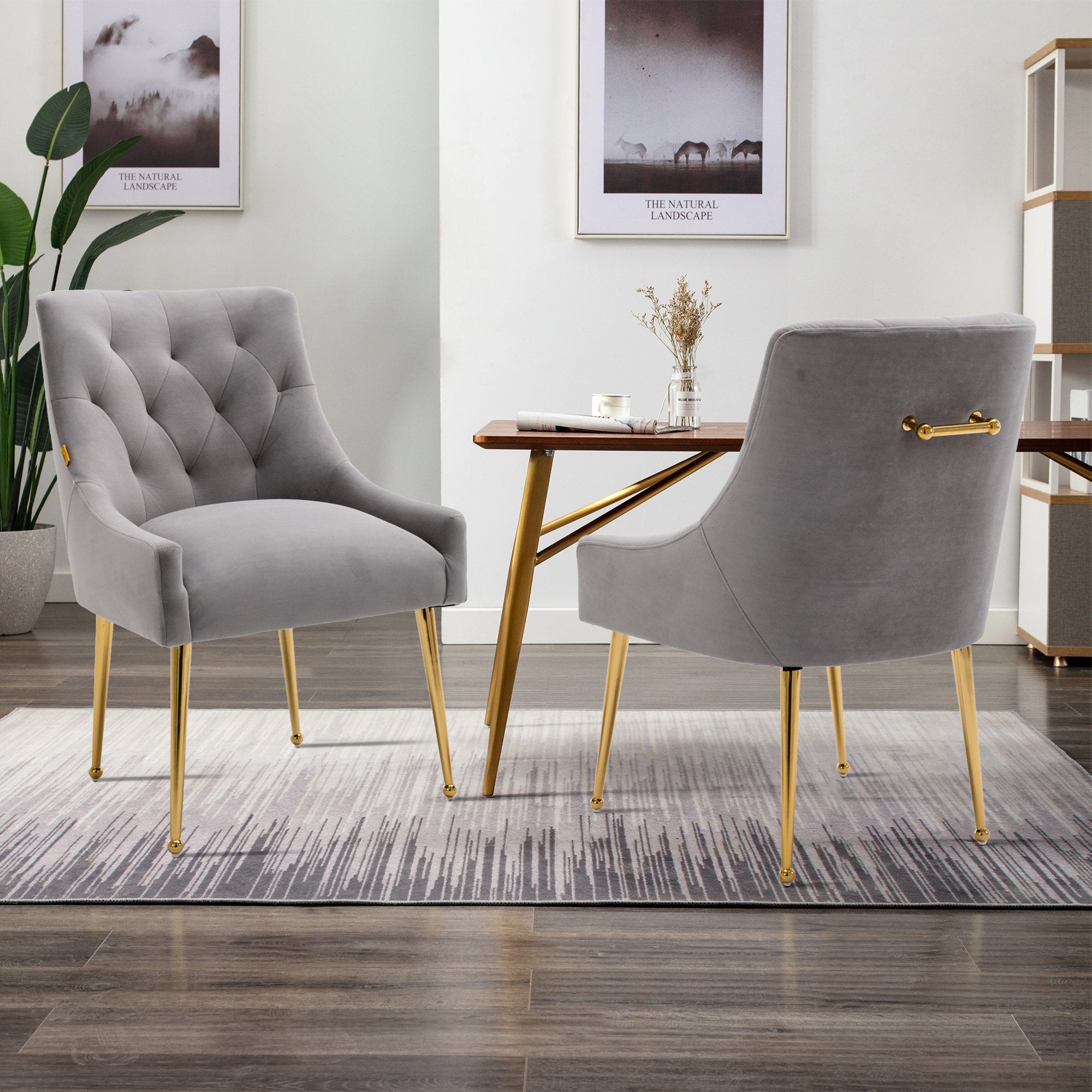 Boyel Living Tufted Velvet Upholstered Dining Chair, Velvet Side Chair, Accent Chair - Set of 2-Boyel Living