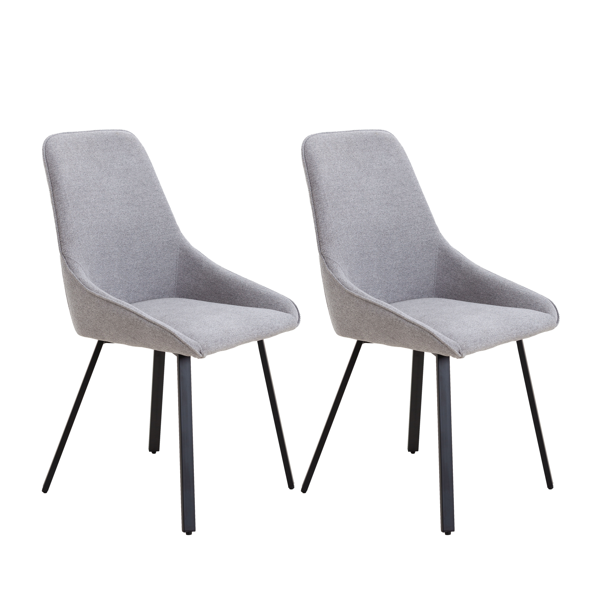 Dining Chairs set of 2, Upholstered Side Chairs, Adjustable Kitchen Chairs Accent Chair Cushion Upholstered Seat with Metal Legs for Living Room Grey
