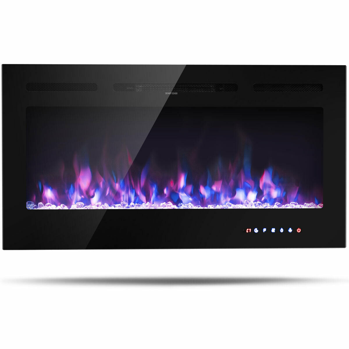 40" Recessed Wall Mounted Electric Fireplace with Multicolor Flame-Boyel Living