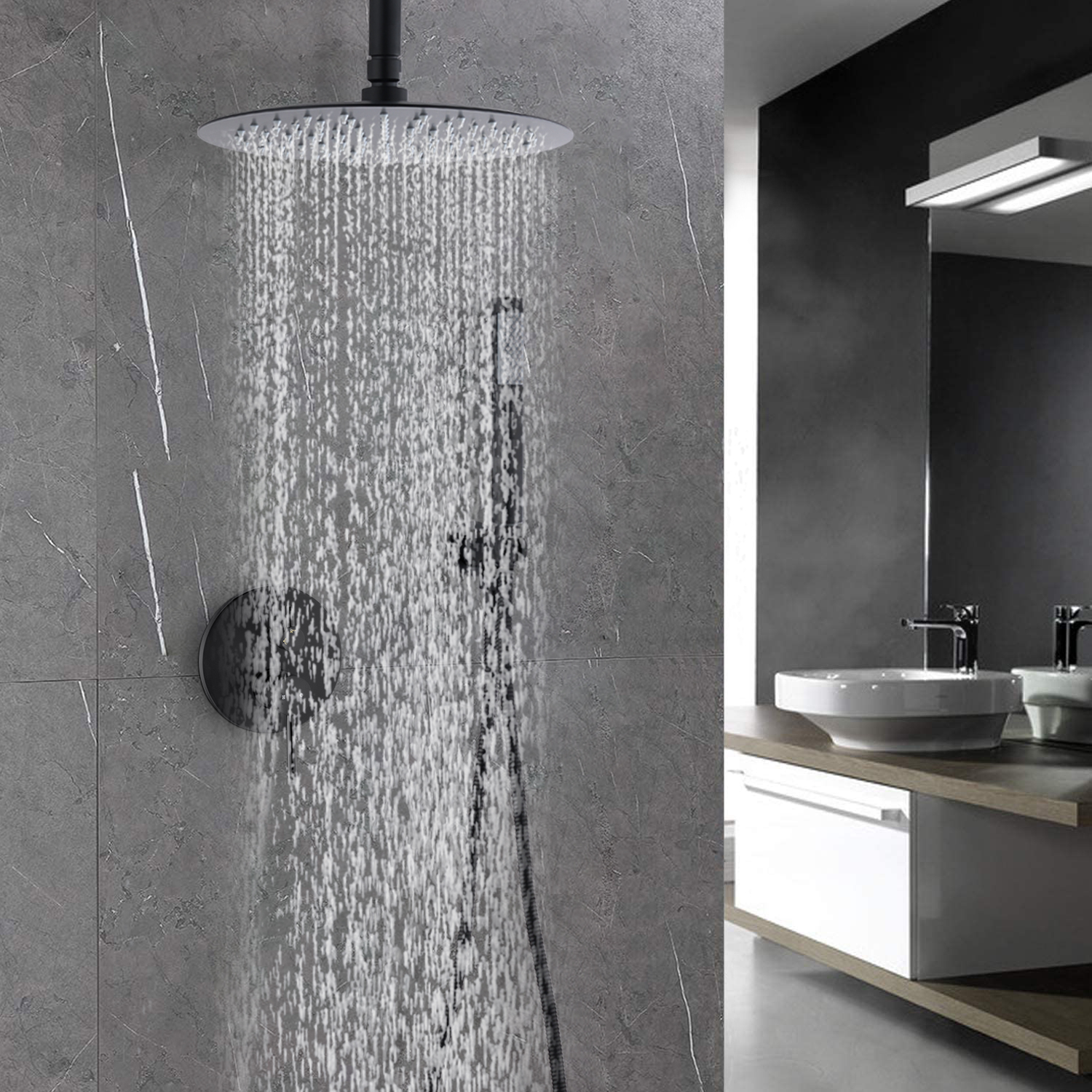 Rain Shower System with Handheld