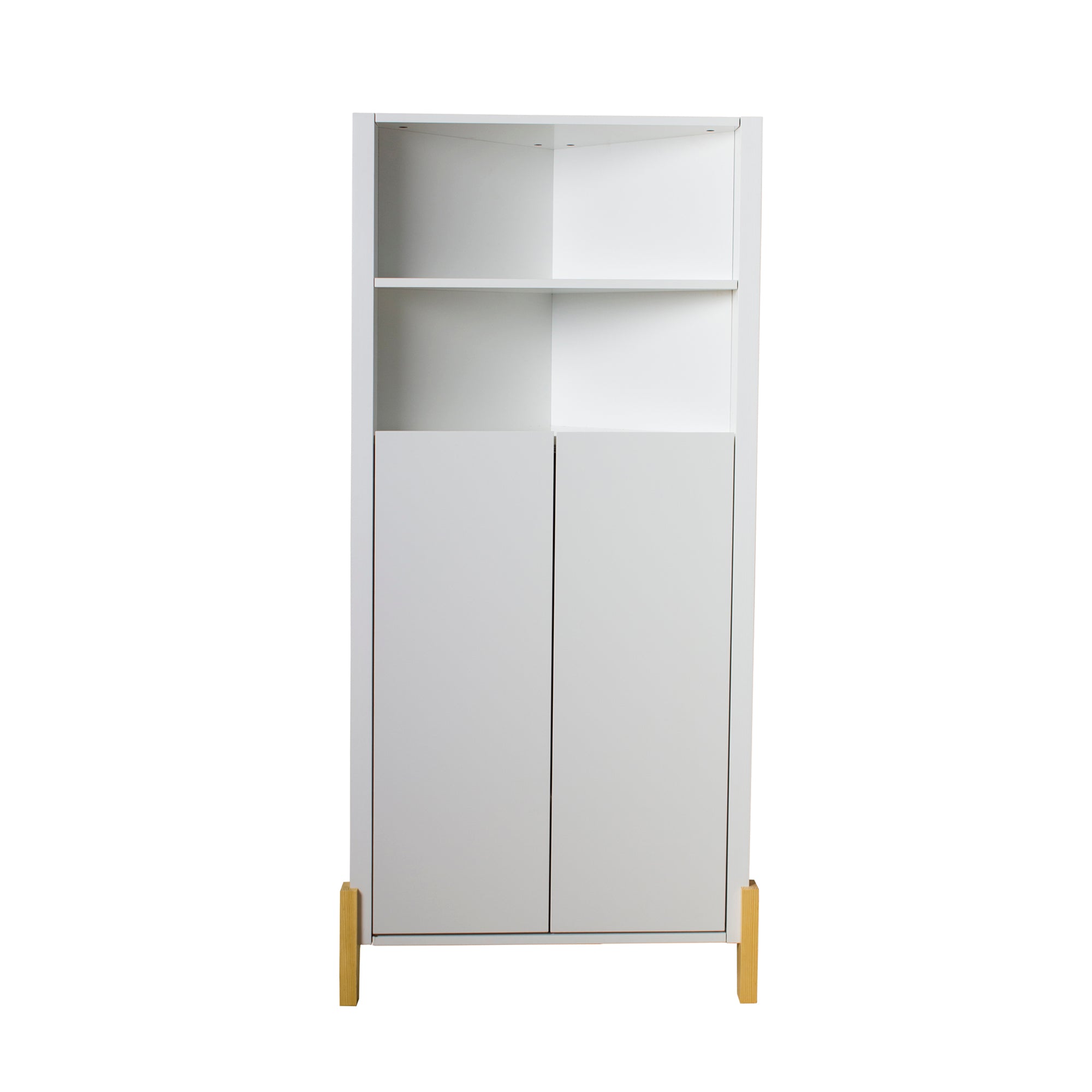 Corner Storage Cabinet Bookshelf, White-Boyel Living