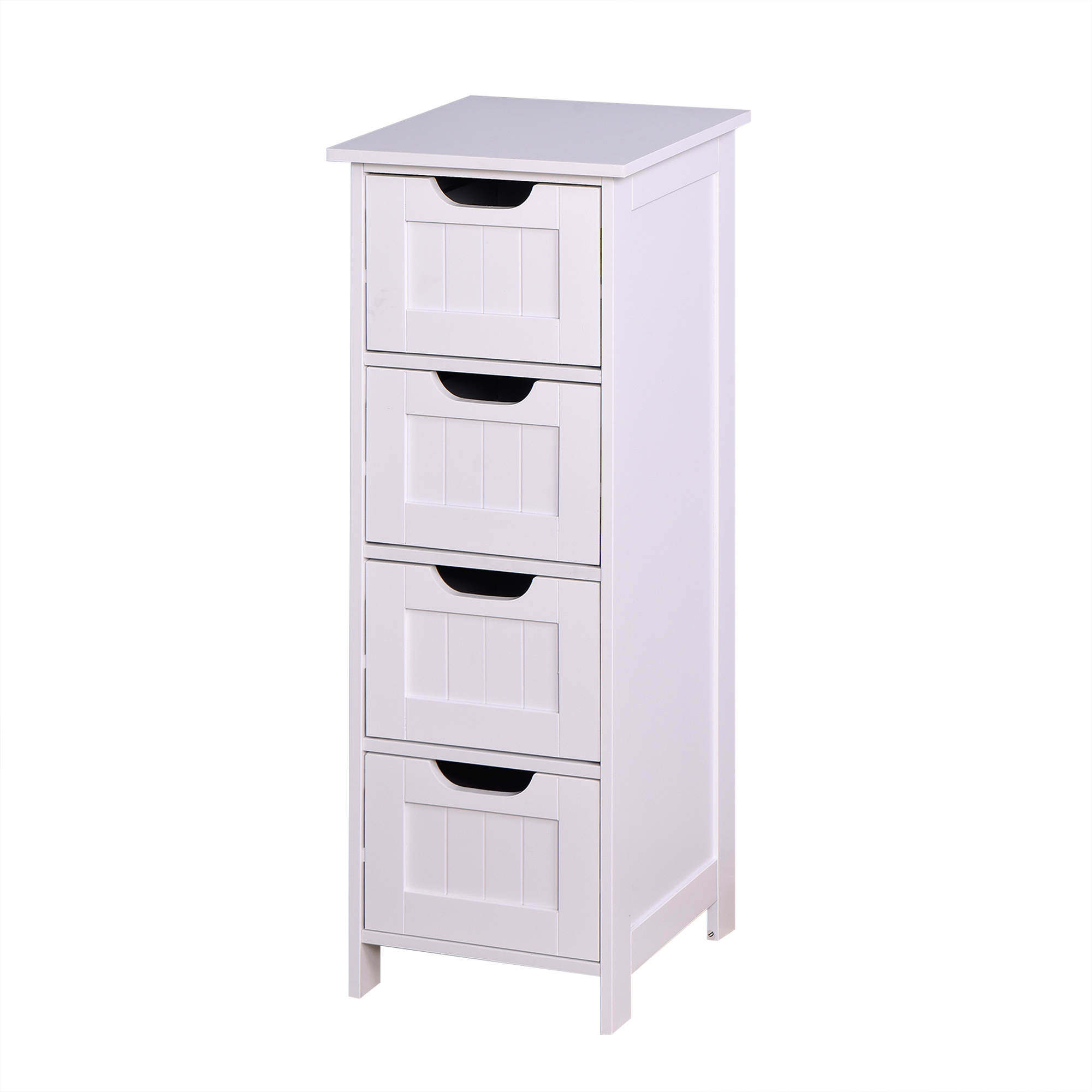 White Bathroom Storage Cabinet, Freestanding Cabinet with Drawers-Boyel Living