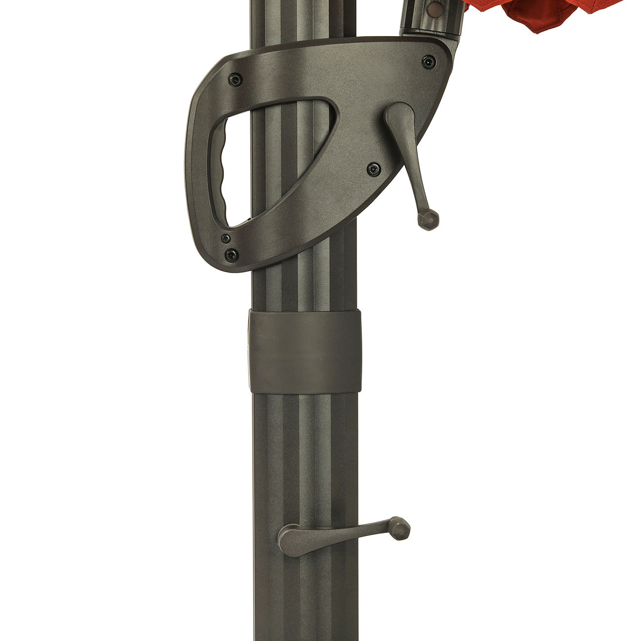 11Ft Solar Tube Light-Emitting Diode Patio Round Umbrella Outdoor Market Hanging Aluminum Umbrella with Crank and Base-Boyel Living