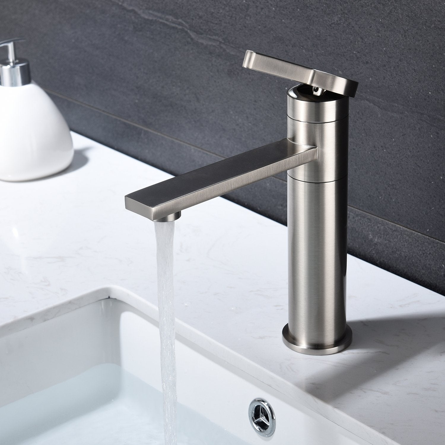Single Handle Sink Vanity Bathroom Faucet in Brushed Nickel-Boyel Living