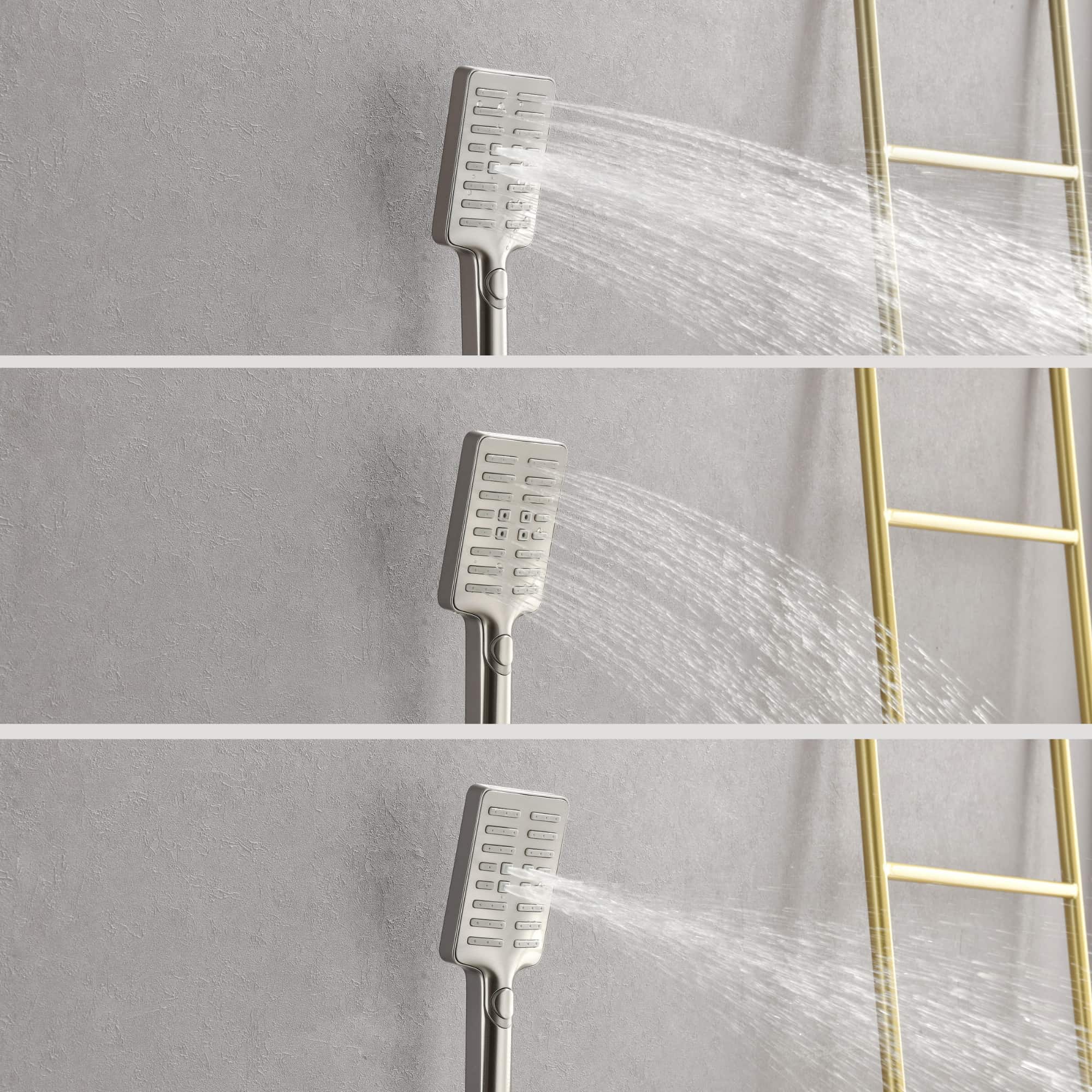 Boyel Living Luxury Thermostatic Rain Shower Head System With 3 Body Jets & 3-Spray Patterns Wall Mounted and Solid Brass Handshower-Boyel Living