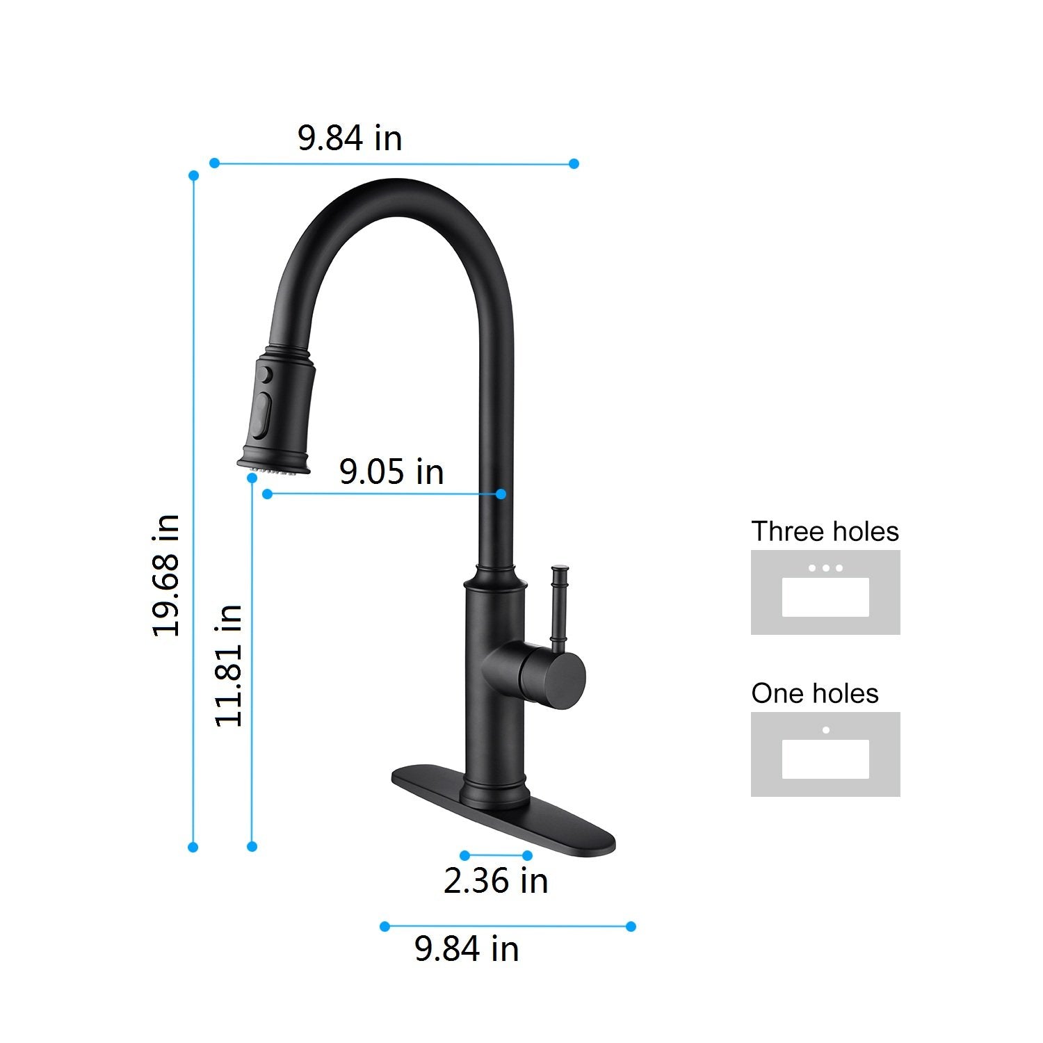Single Handle Kitchen Faucet with Pull Out Sprayer-Boyel Living