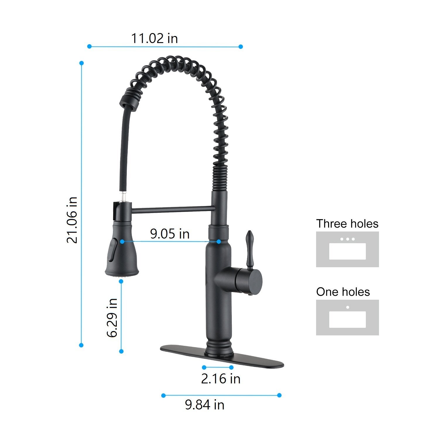 Touch Kitchen Faucet with Pull Down Sprayer in Matte Black-Boyel Living
