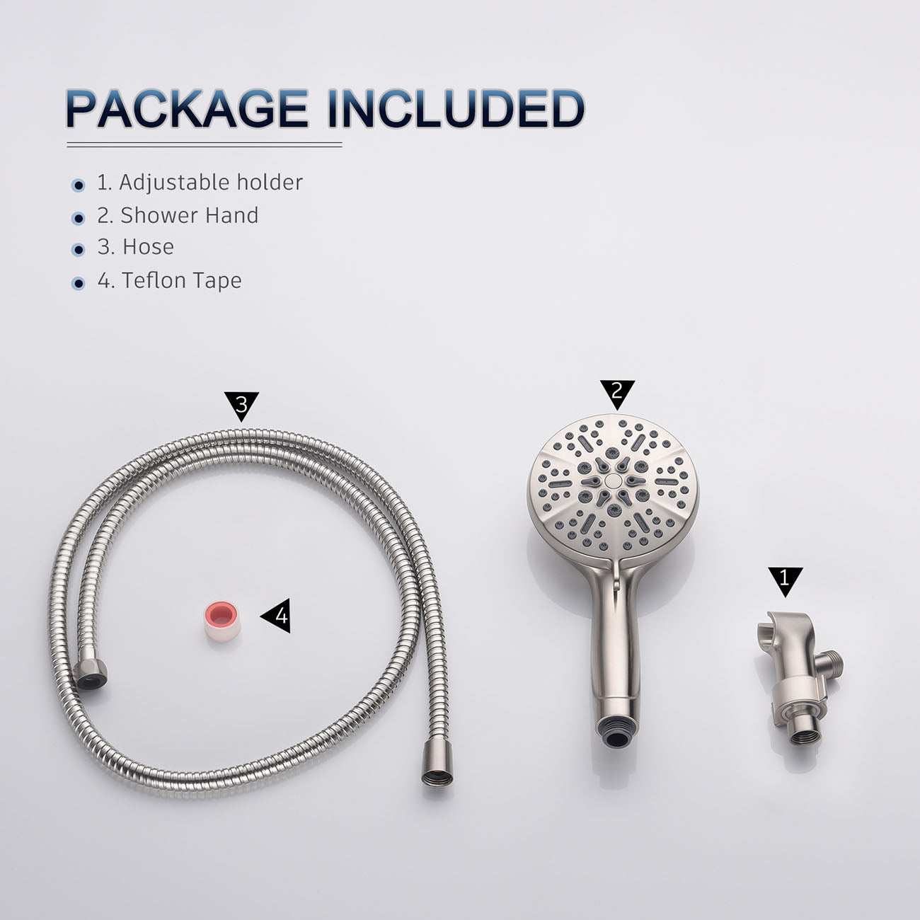 5-Spray Patterns 5 in. High Pressure Wall Mount Handheld Shower Head-Boyel Living