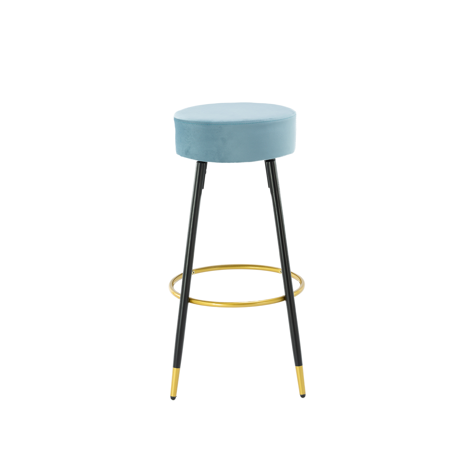 Counter Height Bar Stools Set of 2, Velvet Kitchen Stools Upholstered Dining Chair Stools 24 Inches Height with Golden Footrest for Kitchen Island Coffee Shop Bar Home Balcony,-Boyel Living