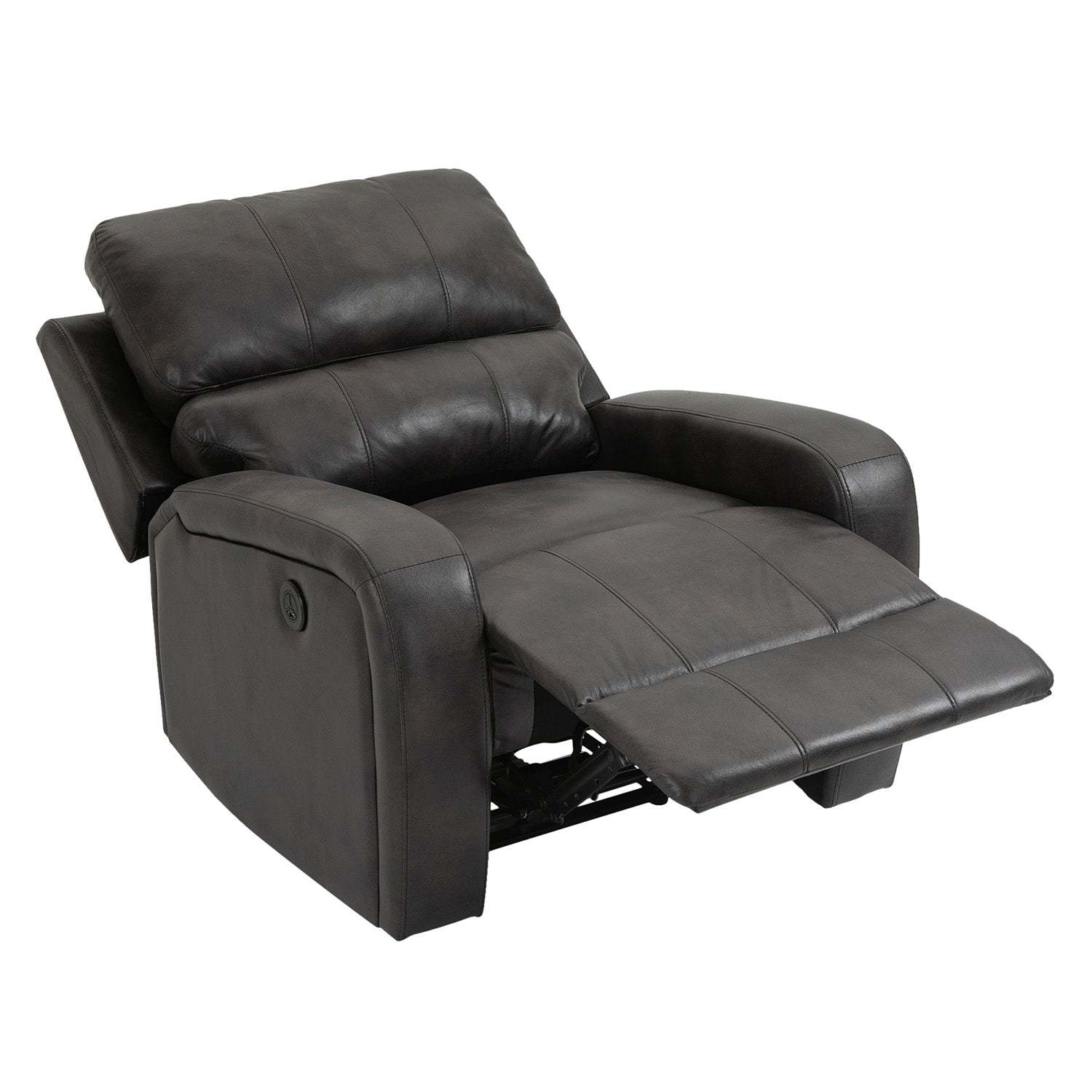 Boyel Living Overstuffed Electric Recliner Chair with USB Charge, Gray