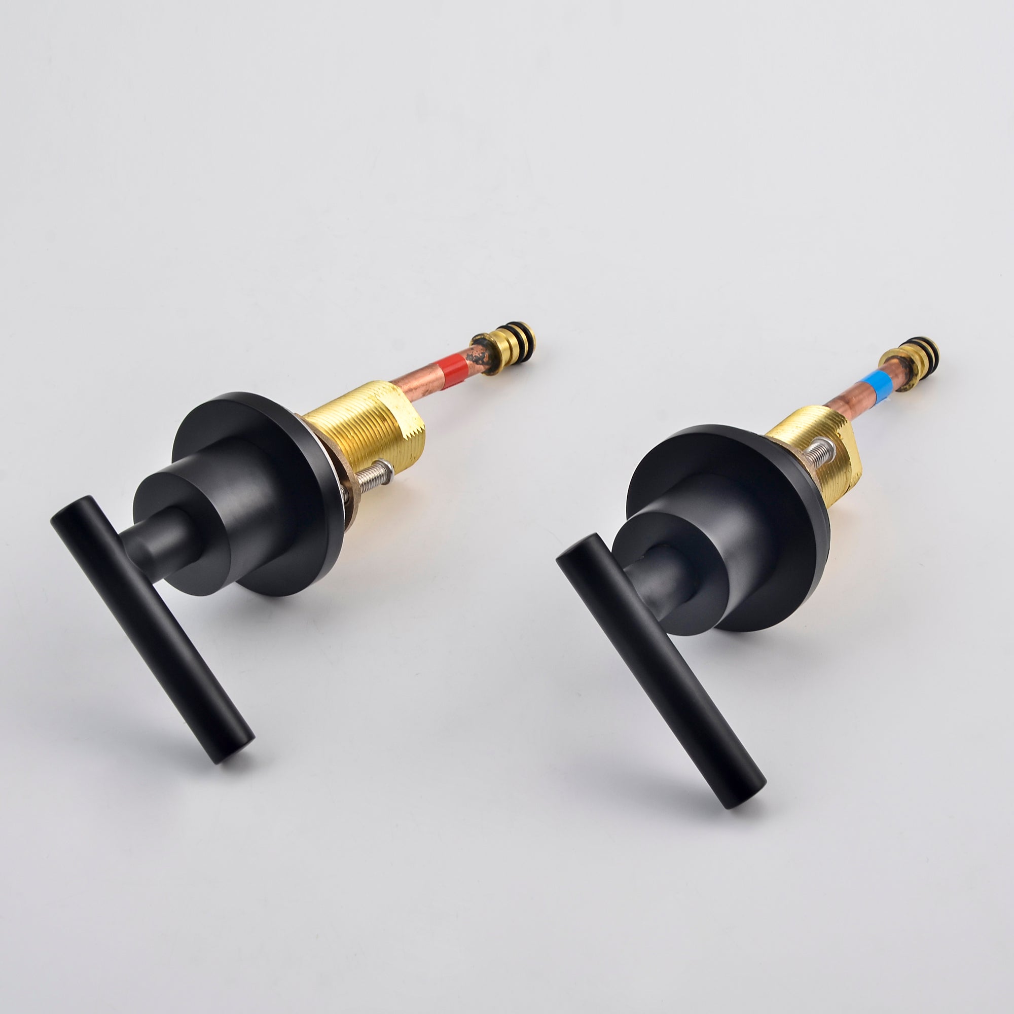 Boyel Living 8 in. Widespread 2-Handle Mid-Arc Bathroom Faucet with Valve and cUPC Water Supply Lines in Matte Black-Boyel Living