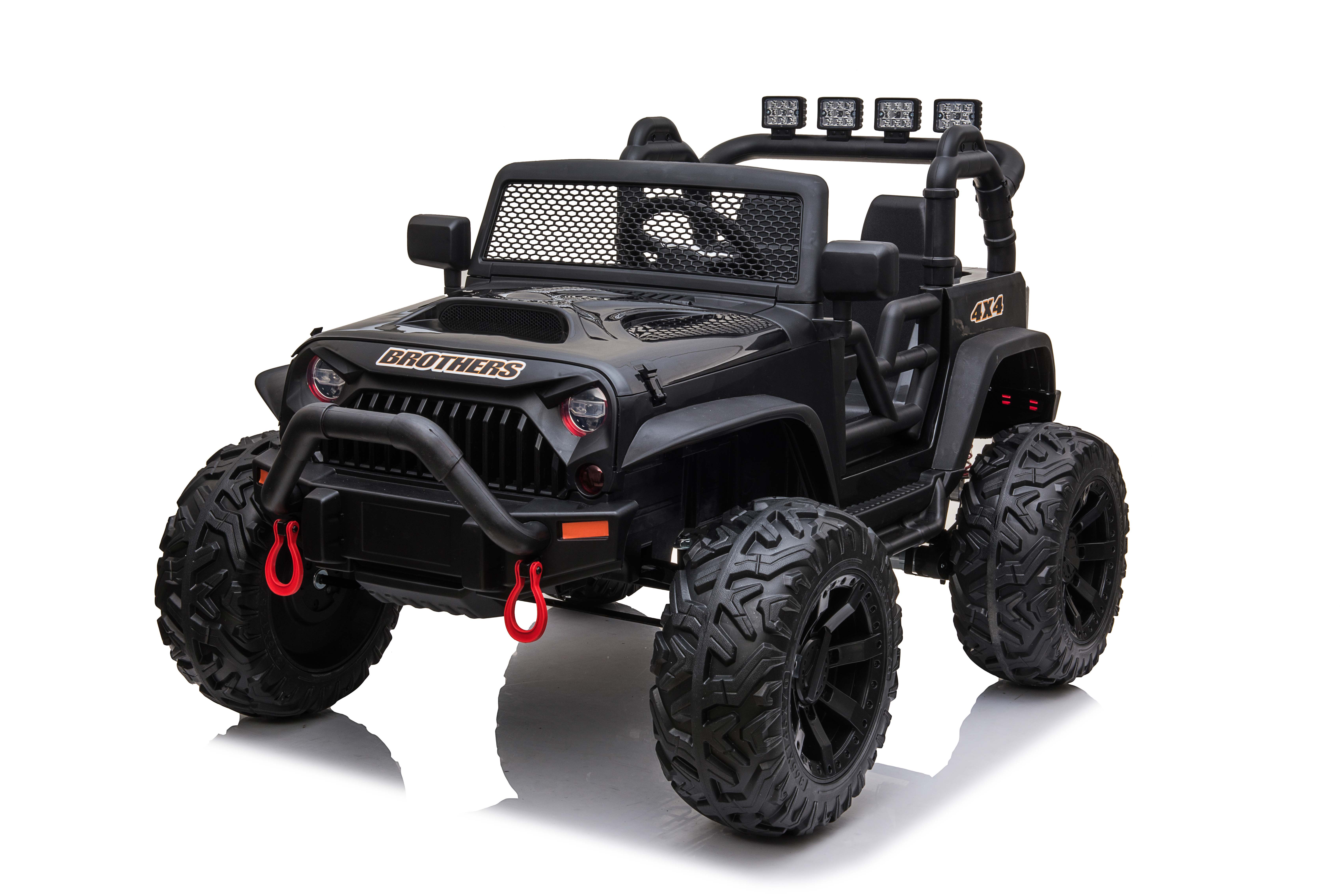 JEEP Double Drive Children Ride- on Car With 40W*2 12V9AH*1 Battery,Parent Remote Control ,Electron assisted steering wheel， Foot Pedal ，Led lights,music board with USB/bluetooth/MP3/music/ volume-Boyel Living