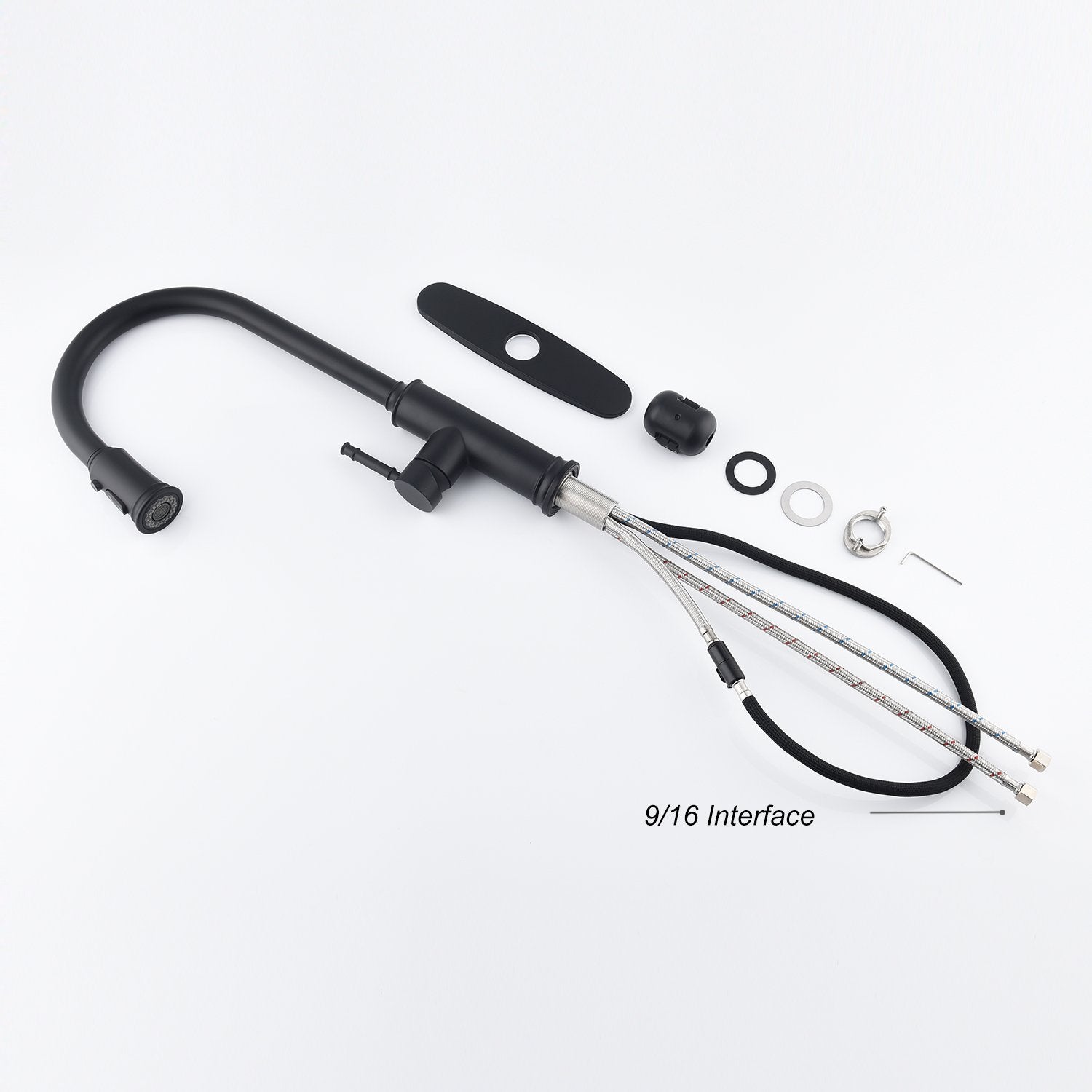 Single Handle Kitchen Faucet with Pull Out Sprayer-Boyel Living