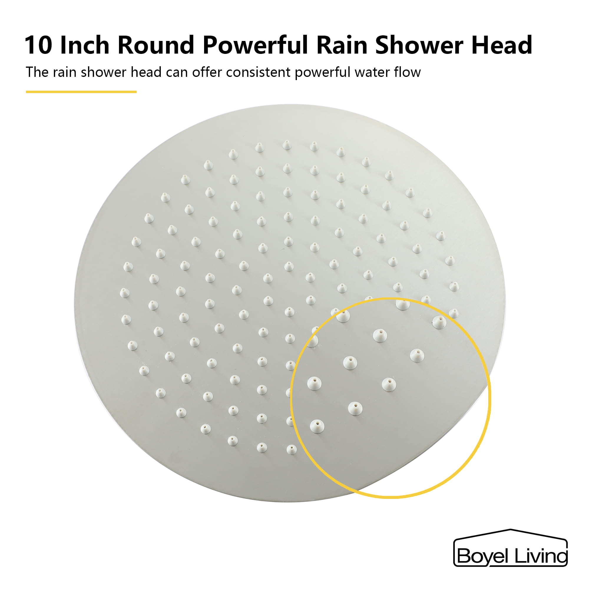 Shower System Wall Mounted with 10 in. Round Rainfall Shower Head Can Offer Powerful Water Flow-Boyel Living
