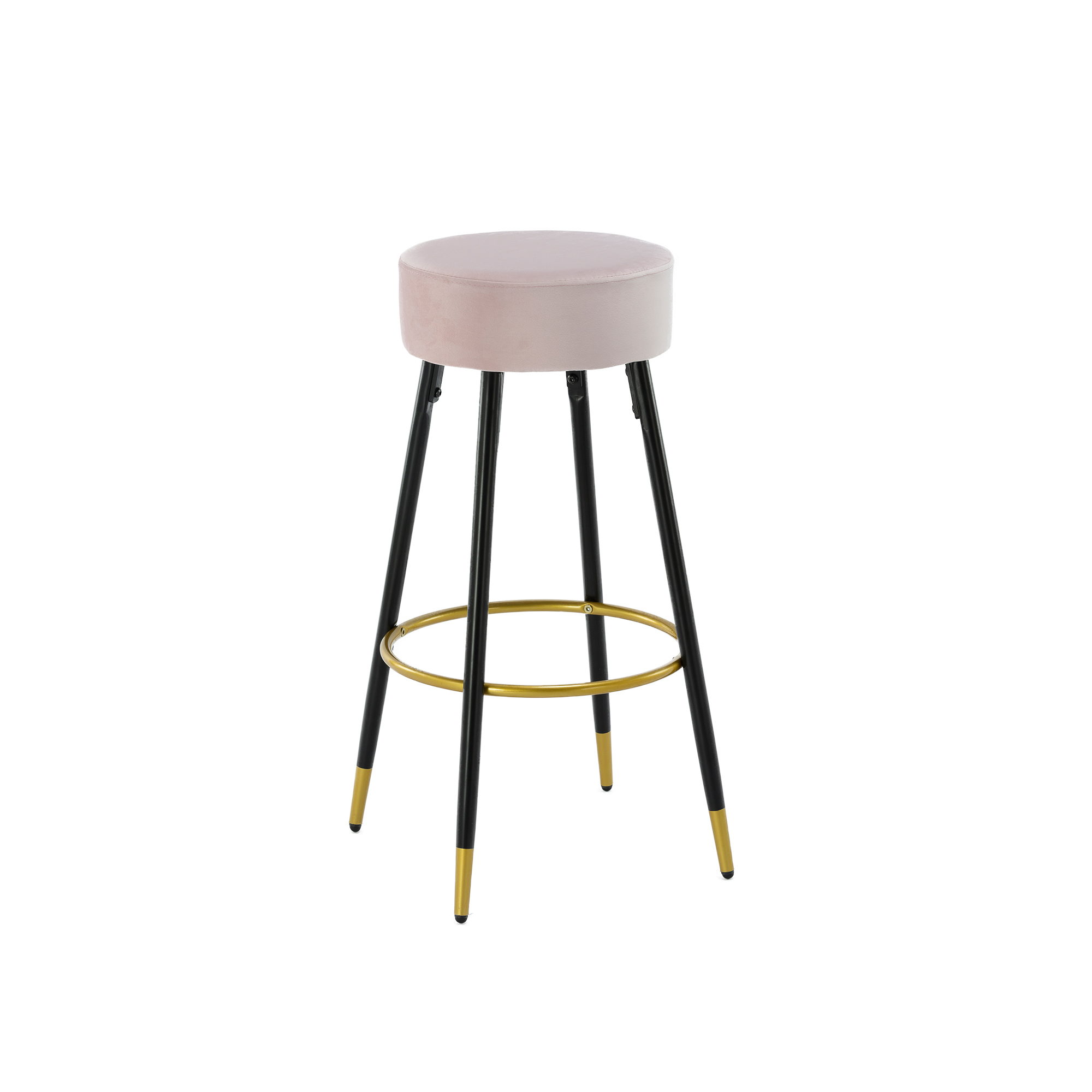 Counter Height Bar Stools Set of 2, Velvet Kitchen Stools Upholstered Dining Chair Stools 24 Inches Height with Golden Footrest for Kitchen Island Coffee Shop Bar Home Balcony,-Boyel Living