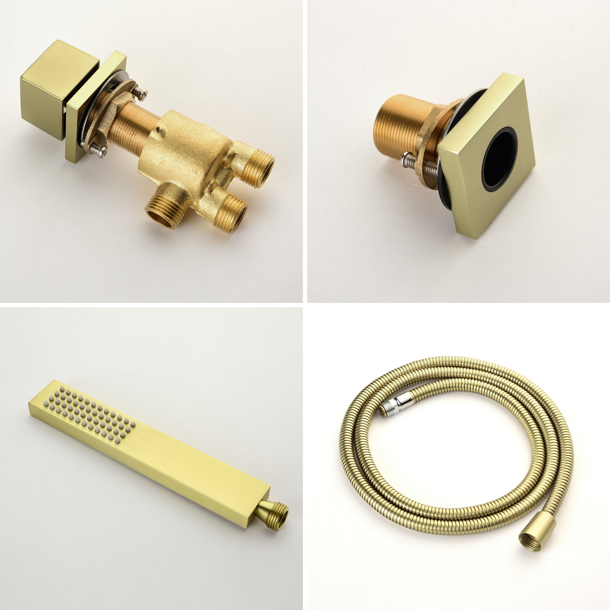 Boyel Living Bathtub Faucets Tub Deck Mount Roman Tub Faucet with Hand Shower and Water Suply Hose-Boyel Living