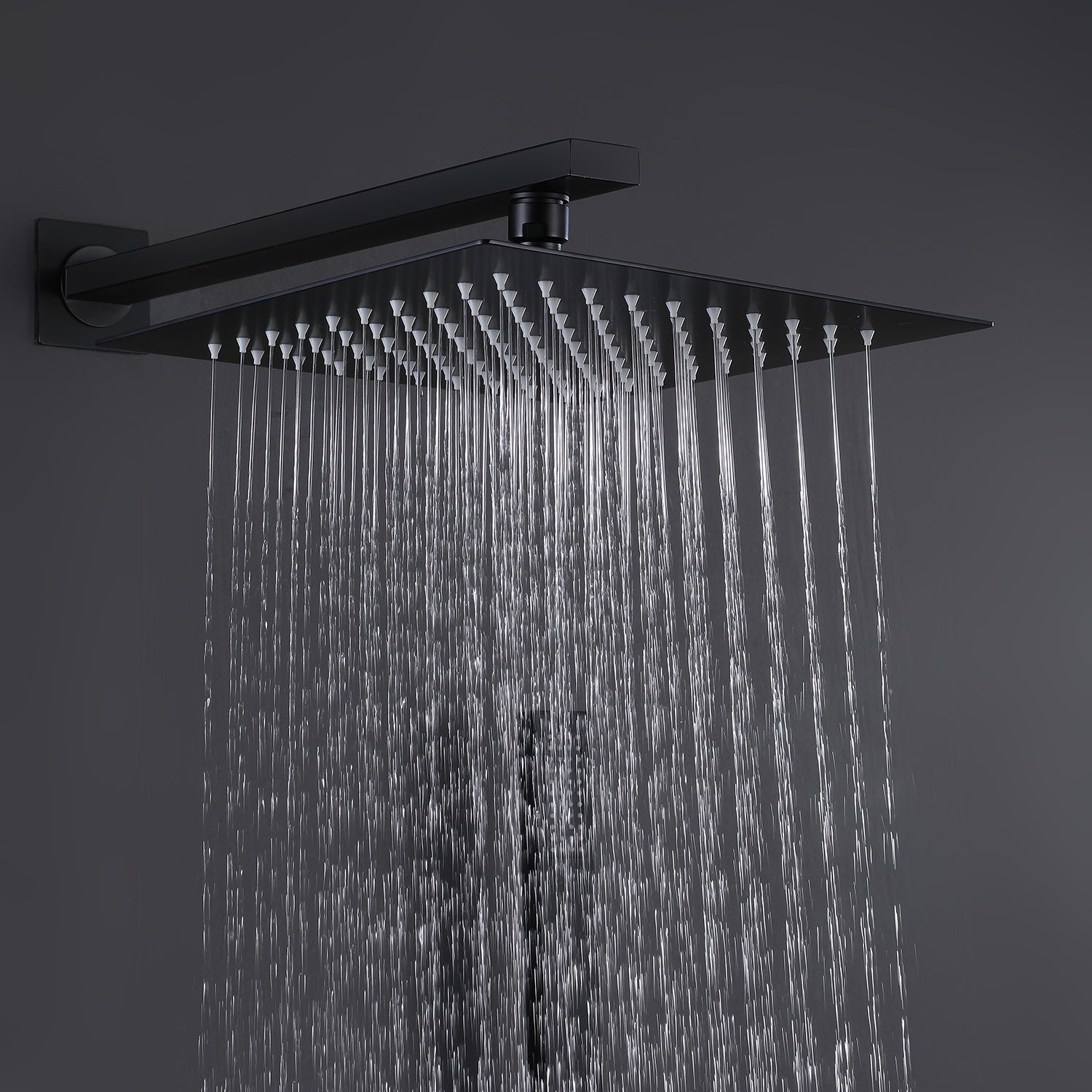 Boyel Living 10 in. Square Shower System Bathroom Shower Towers with Hand-Shower in Black-Boyel Living