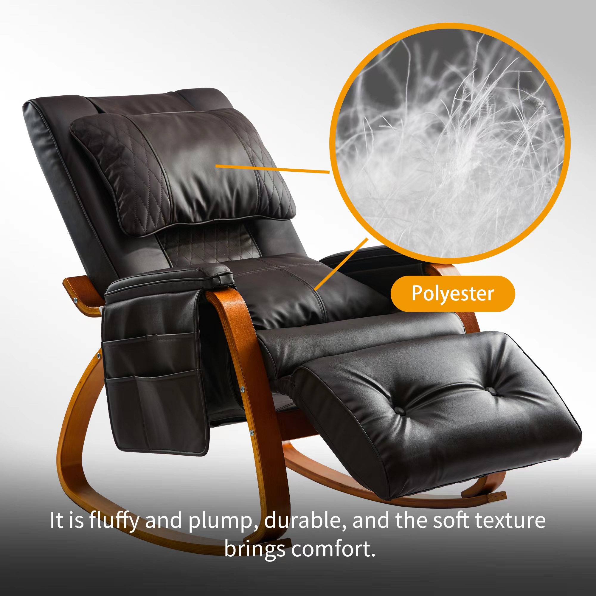 Comfortable Relax Rocking Chair Brown-Boyel Living