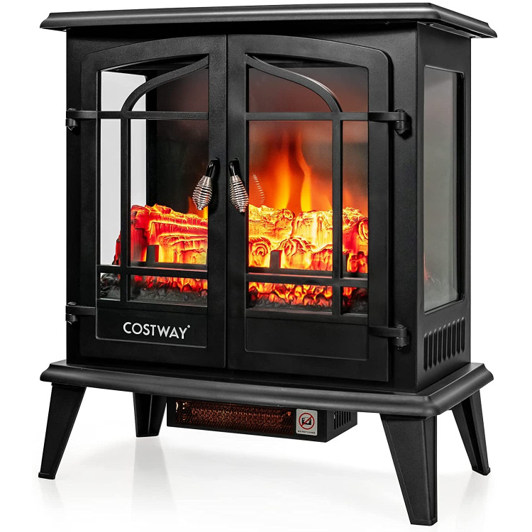 25 Inch Freestanding Electric Fireplace Heater with Realistic Flame effect-Boyel Living