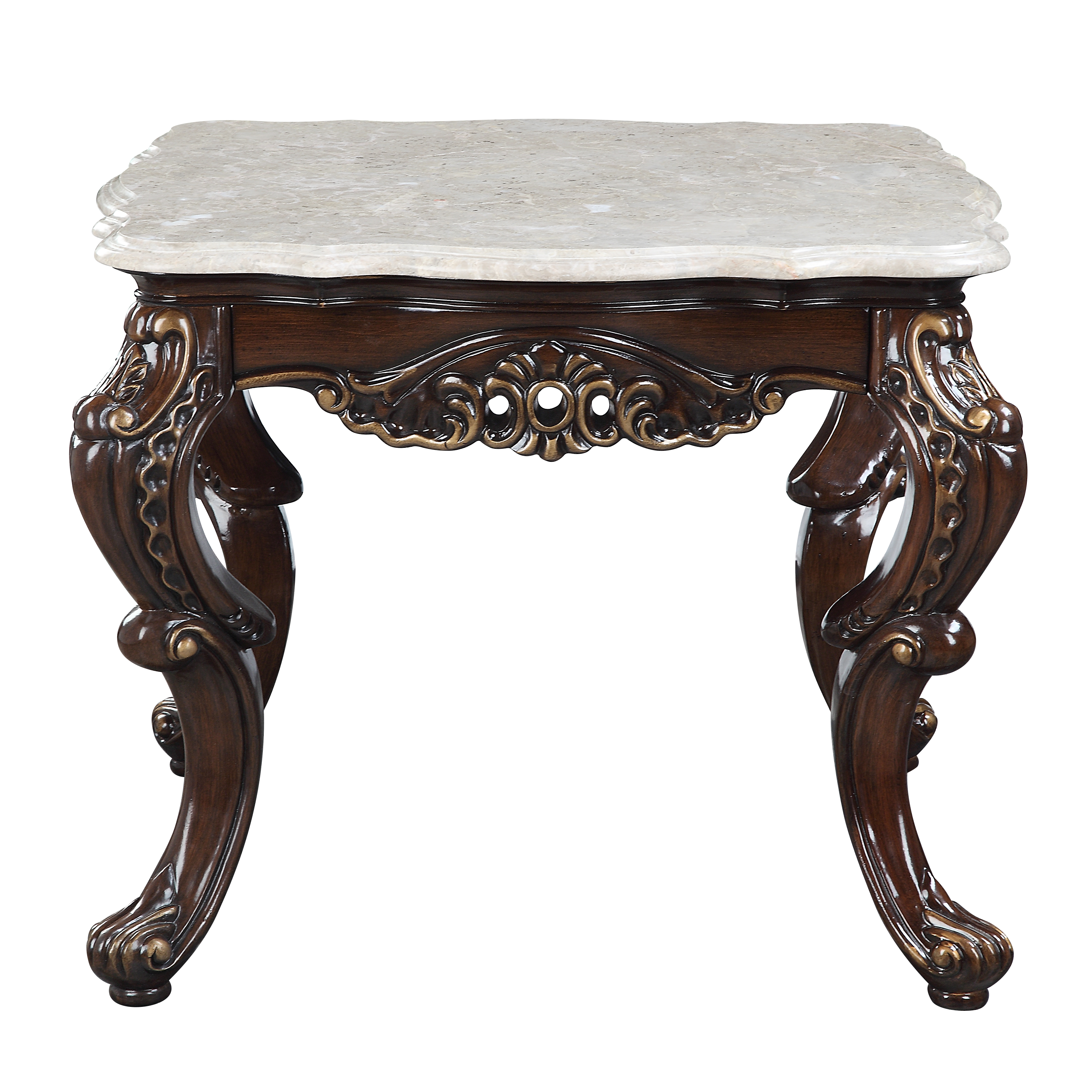ACME Benbek End Table in Marble  Antique Oak Finish-Boyel Living