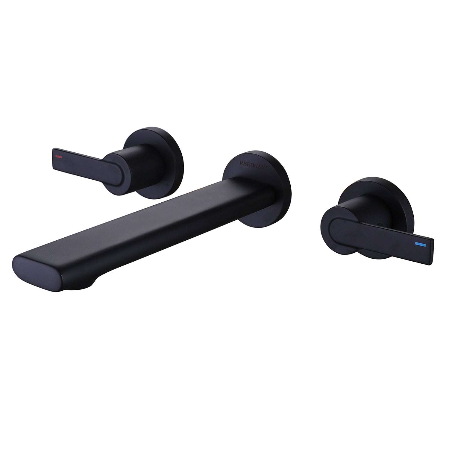 2 Double Handle Wall Mounted Bathroom Kitchen Faucet Basin  in Matte Black-Boyel Living