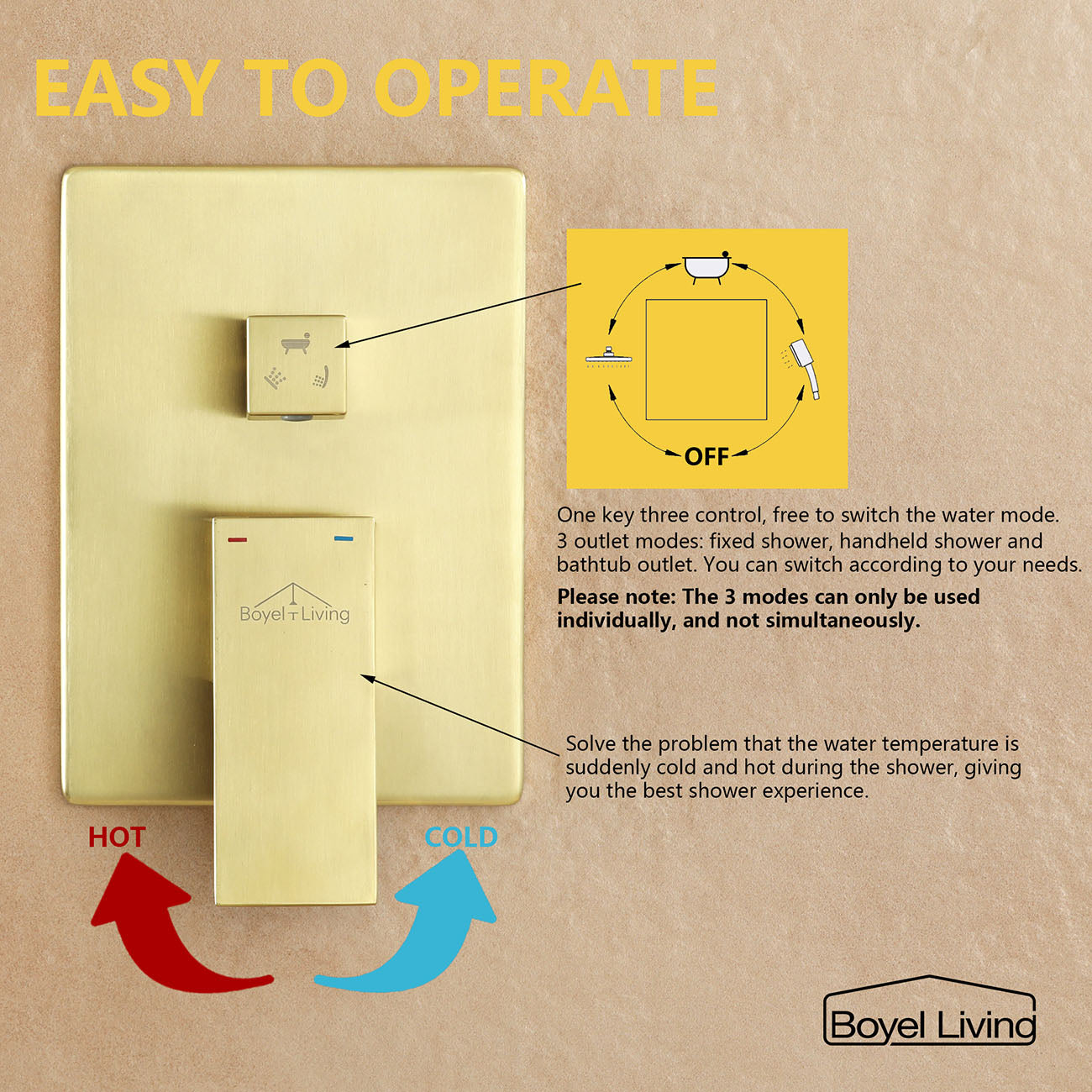 Complete Shower System with Easy to Operate Control Panel-Boyel Living