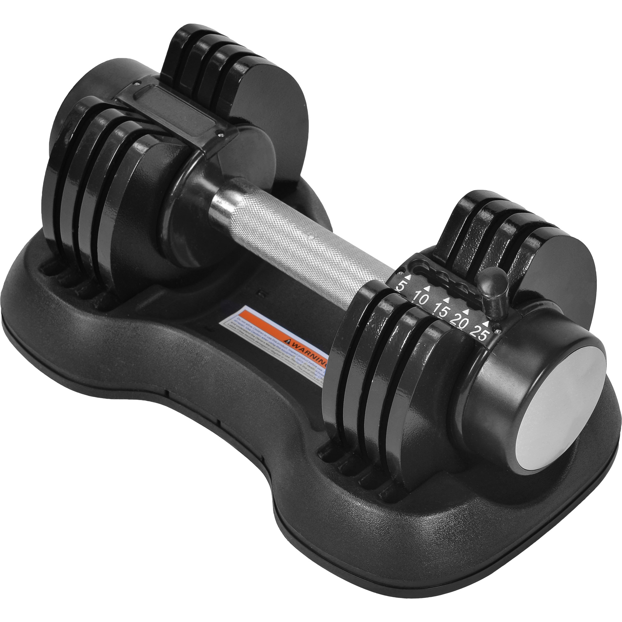Adjustable Dumbbell 25 lbs with Fast Automatic Adjustable and Weight Plate for Body Workout Home Gym, black, Note: Single-Boyel Living