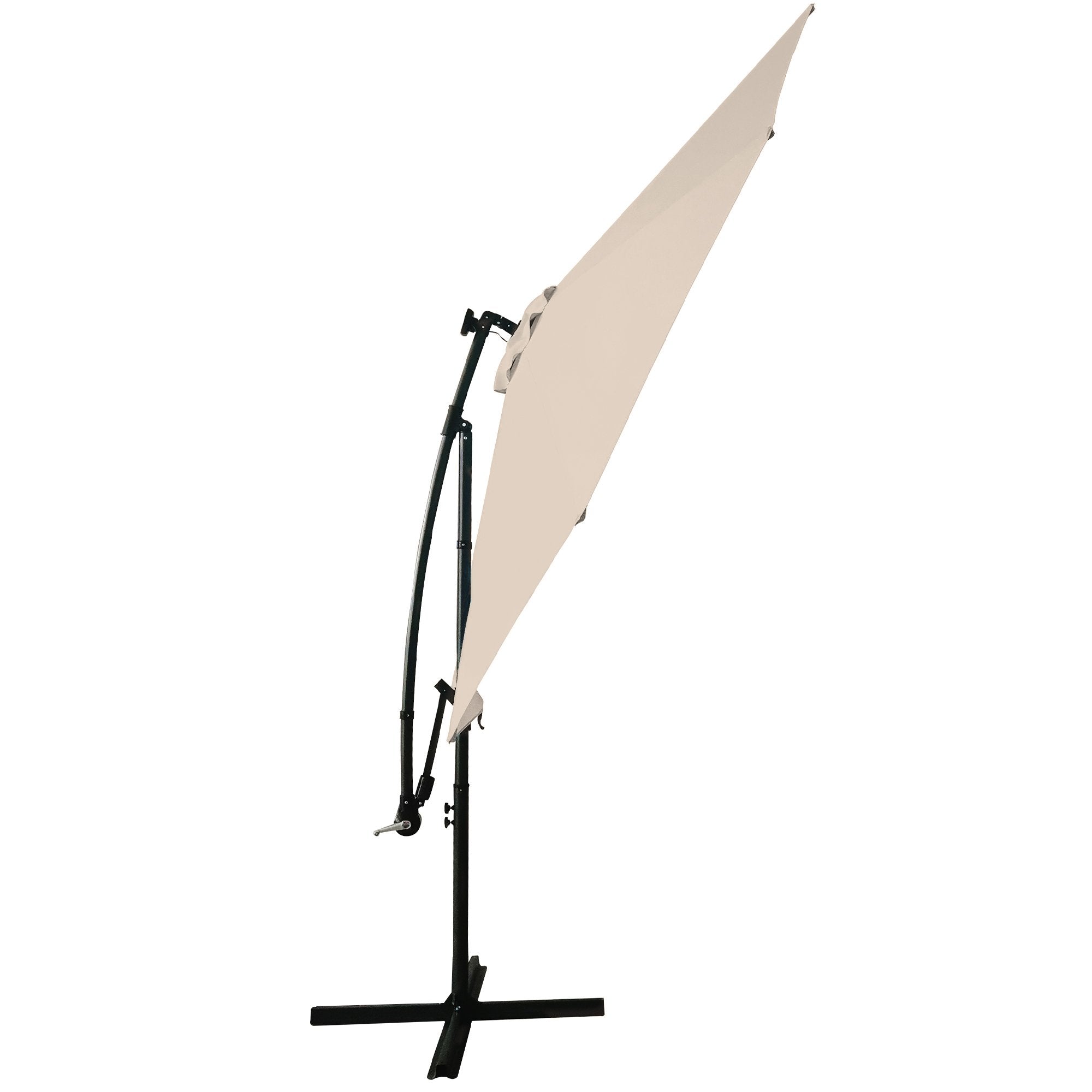 10FT Patio Offset Lighted Hanging Cantilever Umbrella for Backyard,Poolside, Garden and Lawn-Boyel Living