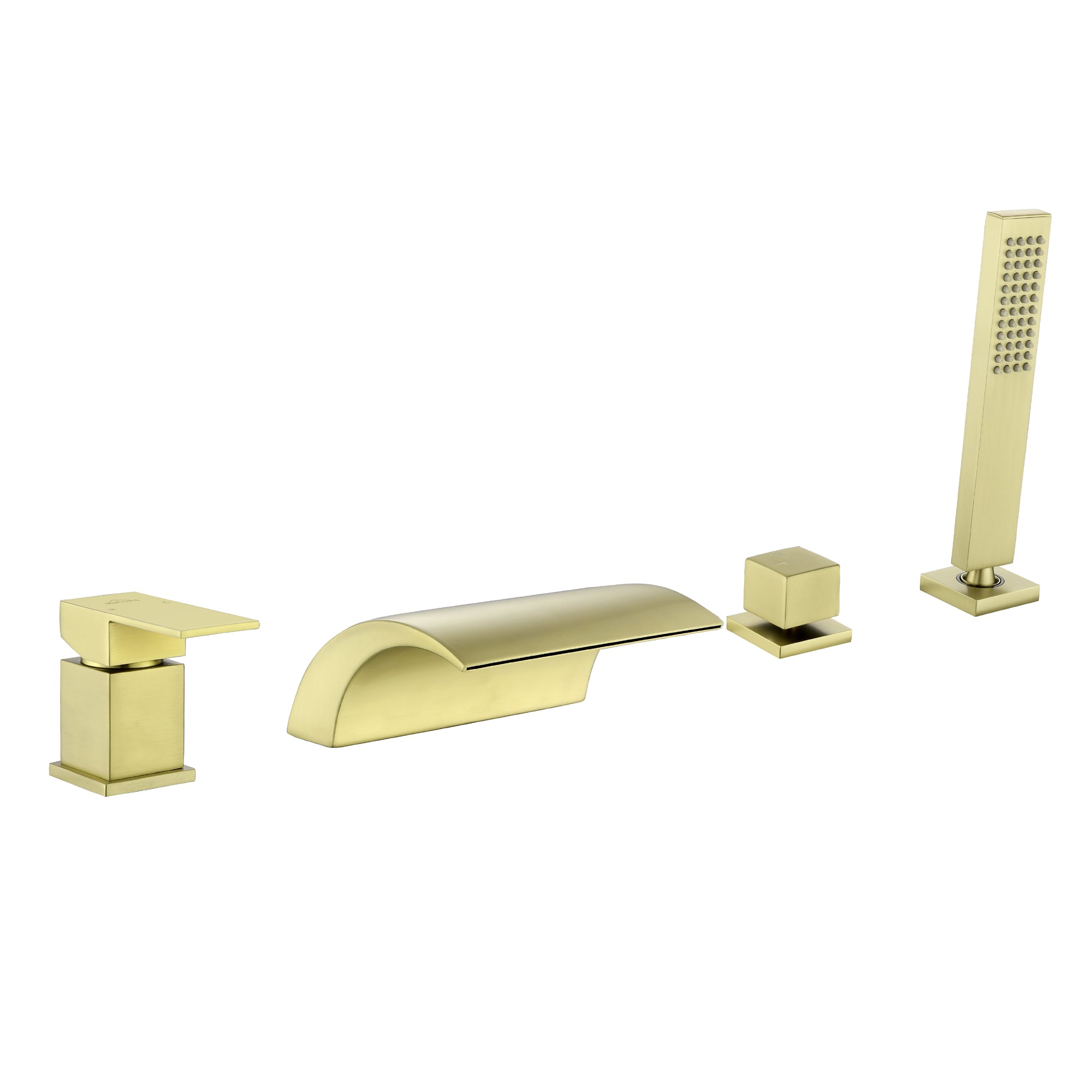 Boyel Living Tub Deck Mount Roman Tub Faucet with Hand Shower and Water Suply Hose-Boyel Living