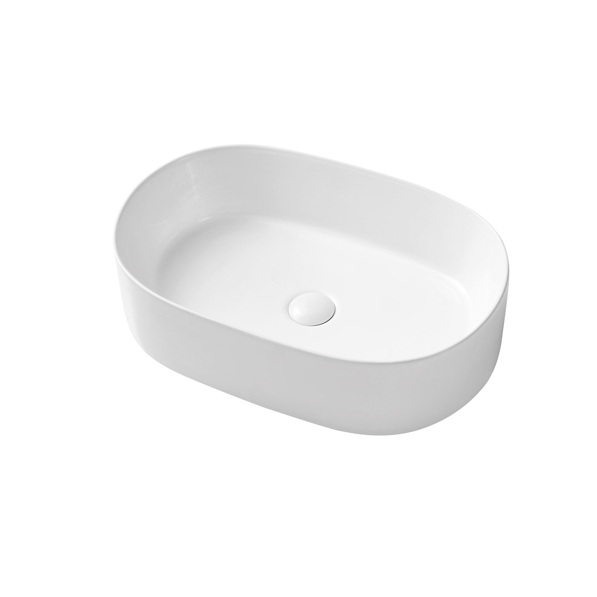 Ceramic Oval Above Counter White Bathroom Sink Art Basin-Boyel Living