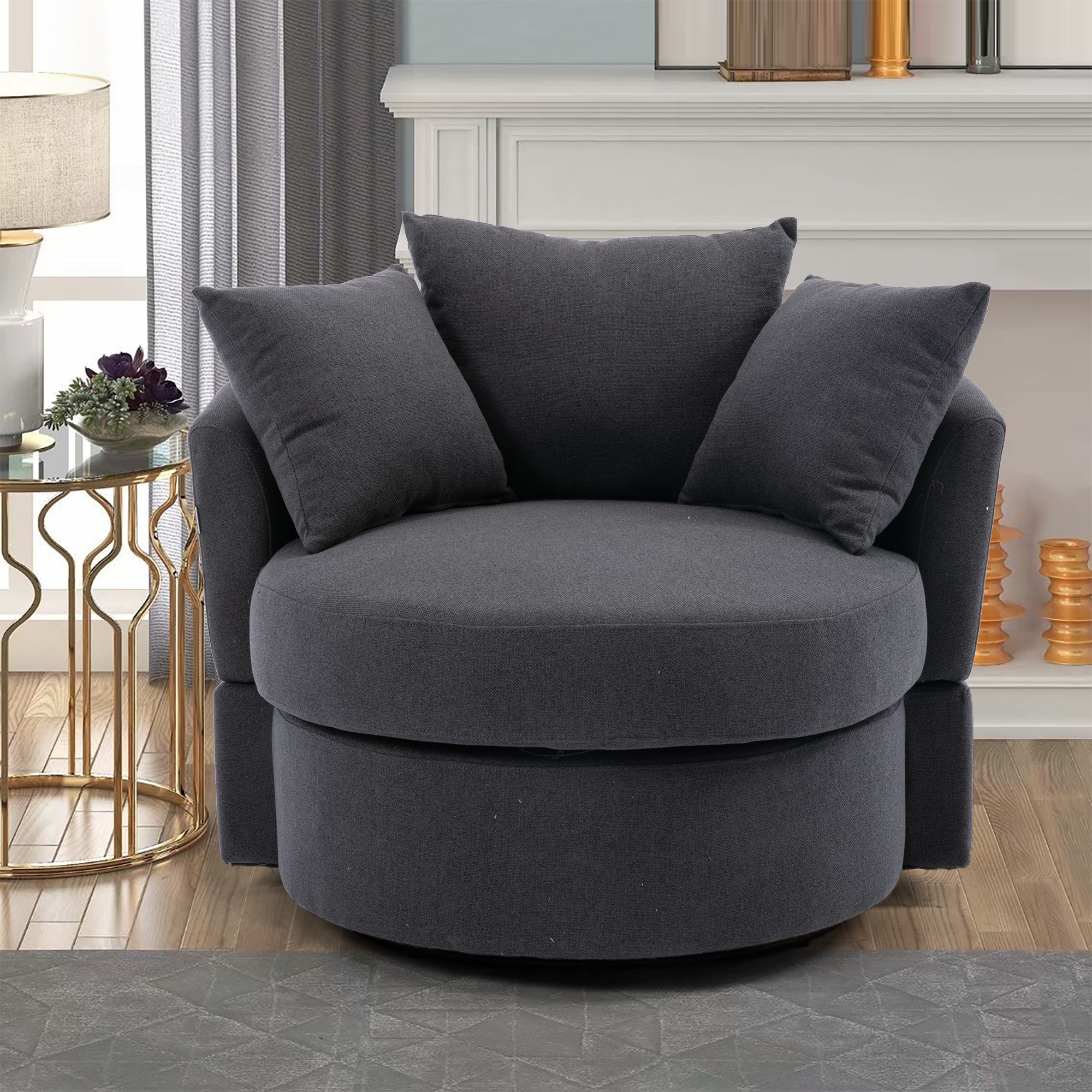 Modern&nbsp; Akili swivel accent chair&nbsp; barrel chair&nbsp; for hotel living room / Modern&nbsp; leisure chair-Boyel Living